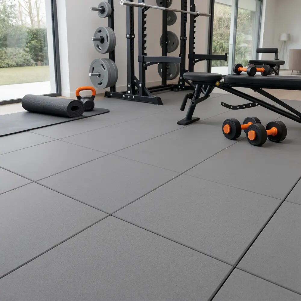 Losetas de Caucho para Gimnasio Pack 20 uds 1 x 1 m x 15 mm Gris 7/10