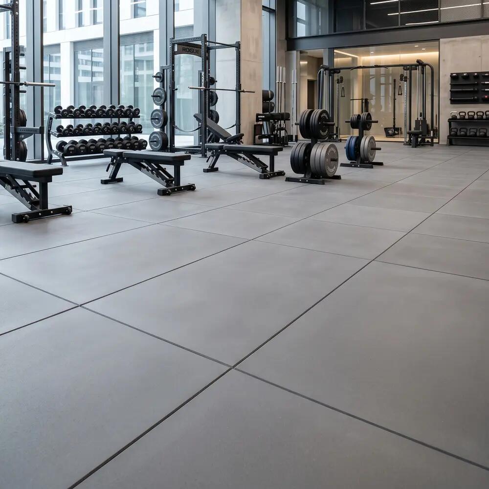 Losetas de Caucho para Gimnasio Pack 20 uds 1 x 1 m x 15 mm Gris 9/10