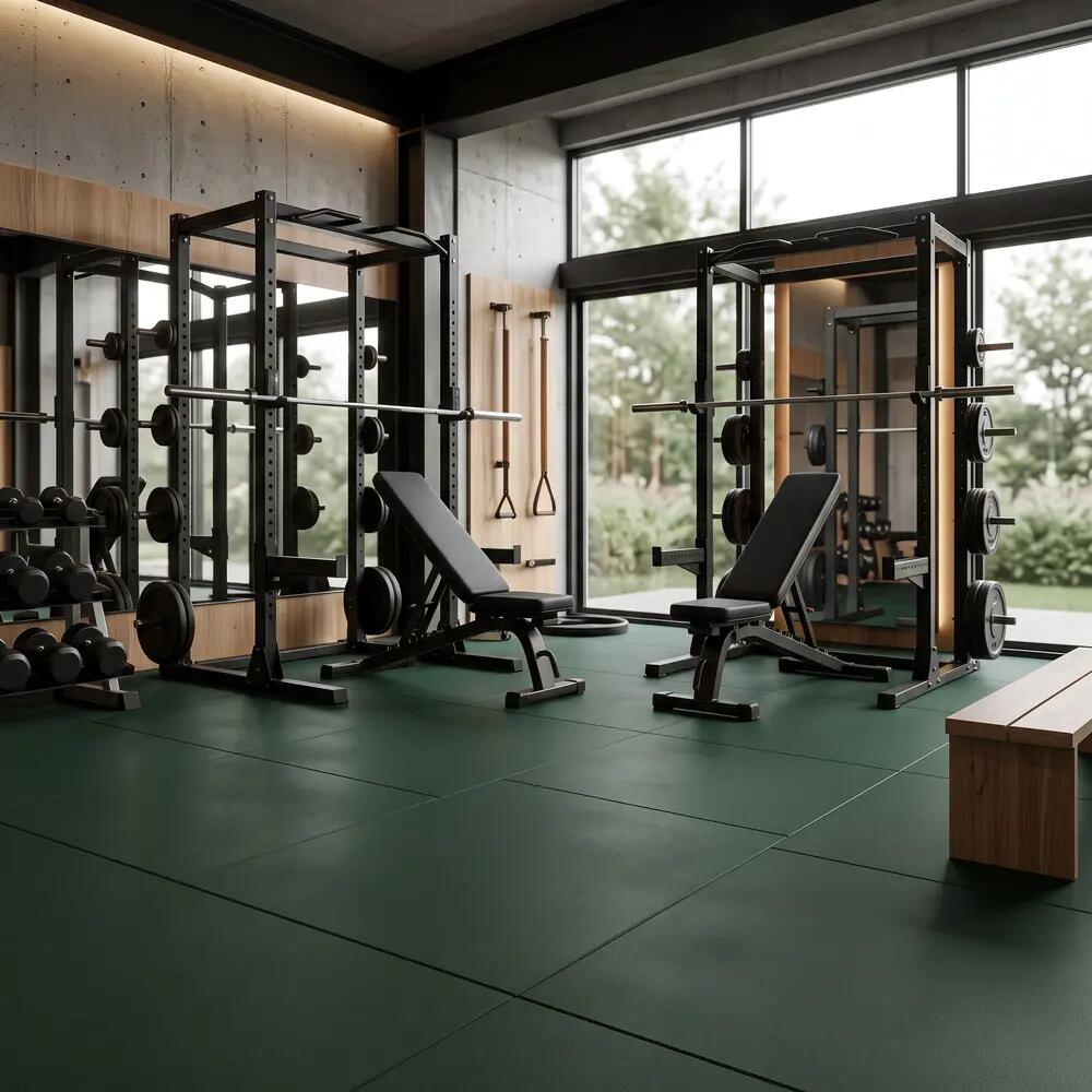 ARQUICAUCHO Losetas de Caucho para Gimnasio Pack 30 1x1m x 15mm Verde 6/10