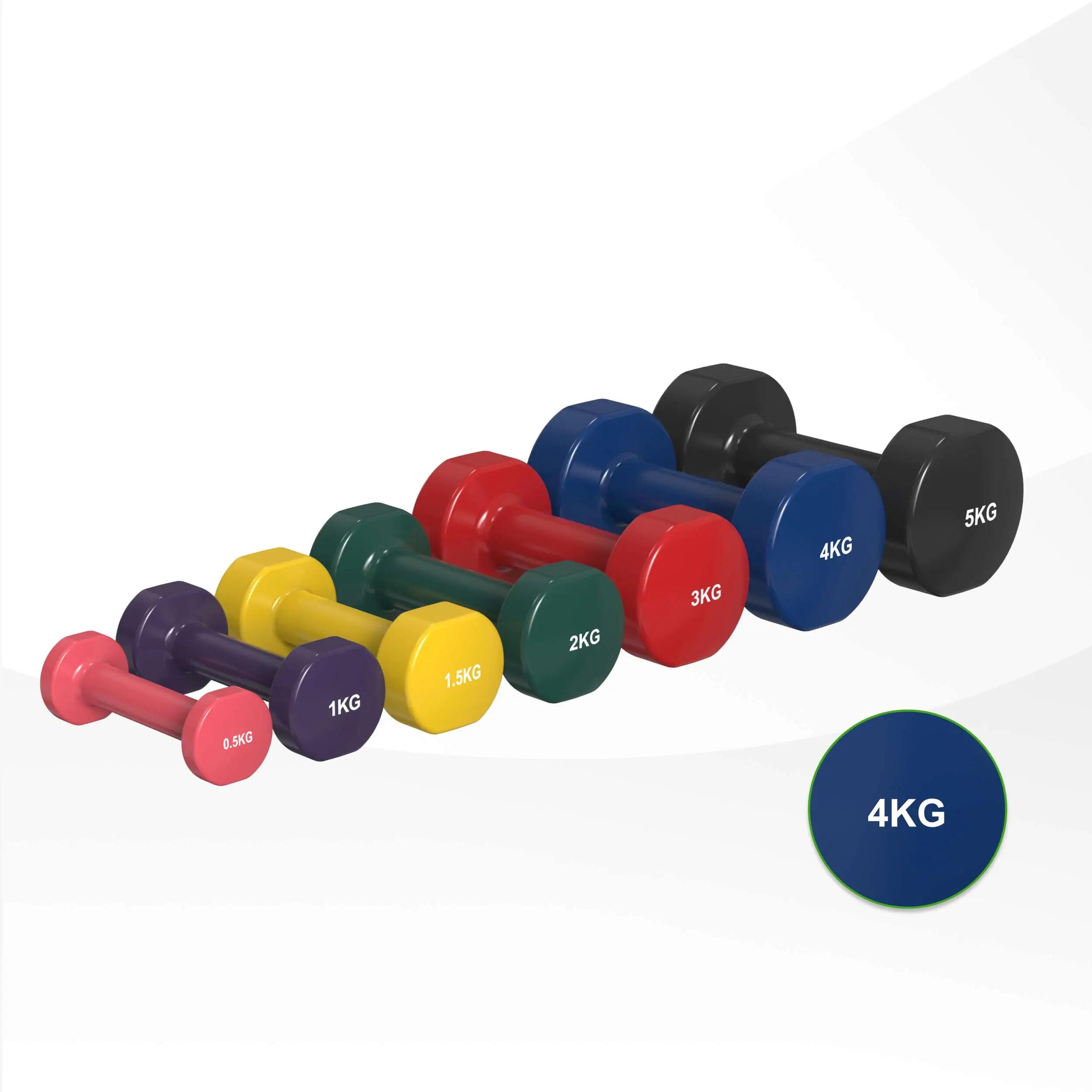 Haltères vinyle 4kg bleu, la paire 6/8