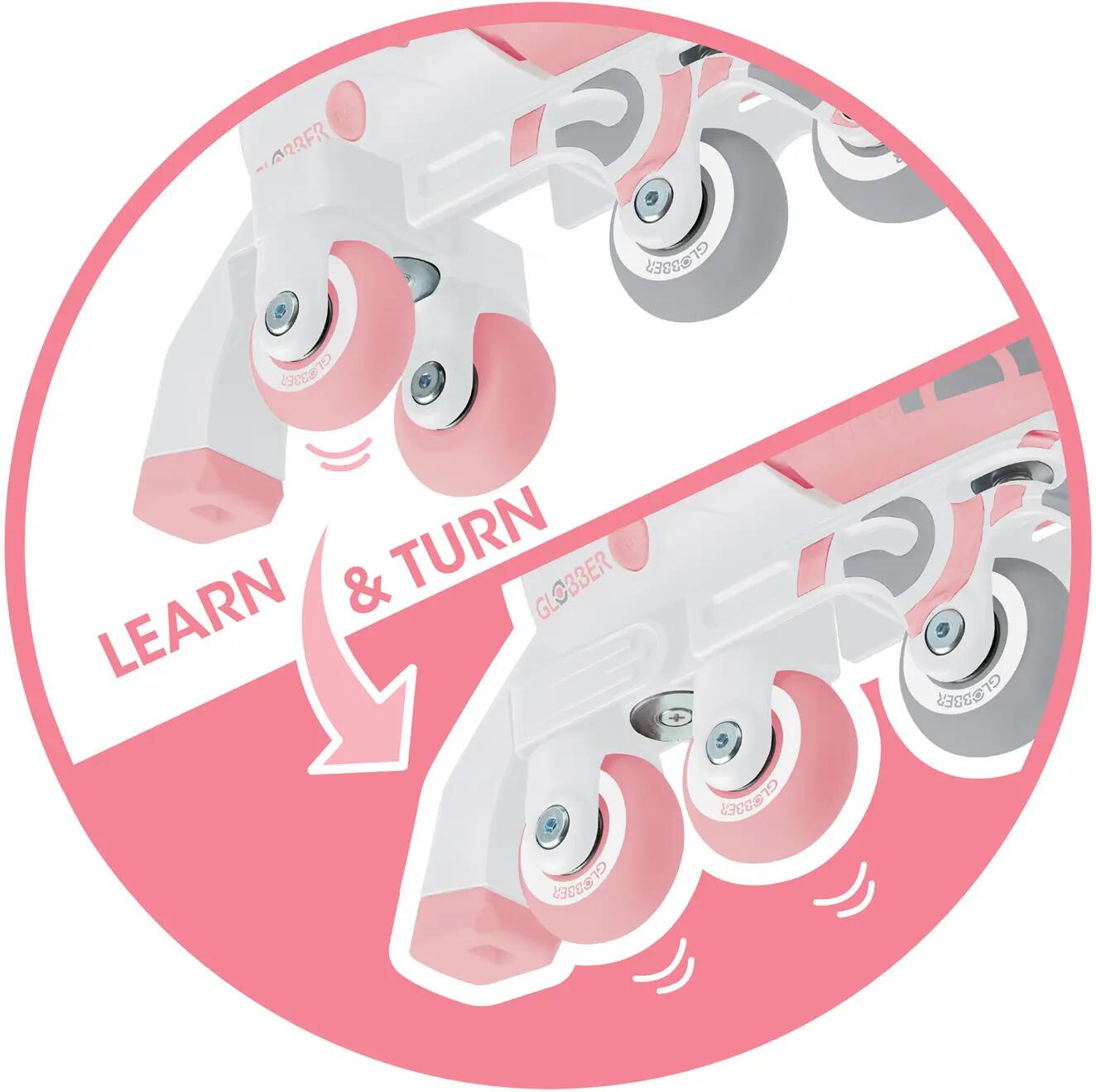 Patins evolutivos 2-em-1 Tamanho S-M do 30 ao 33 - Rosa 7/14