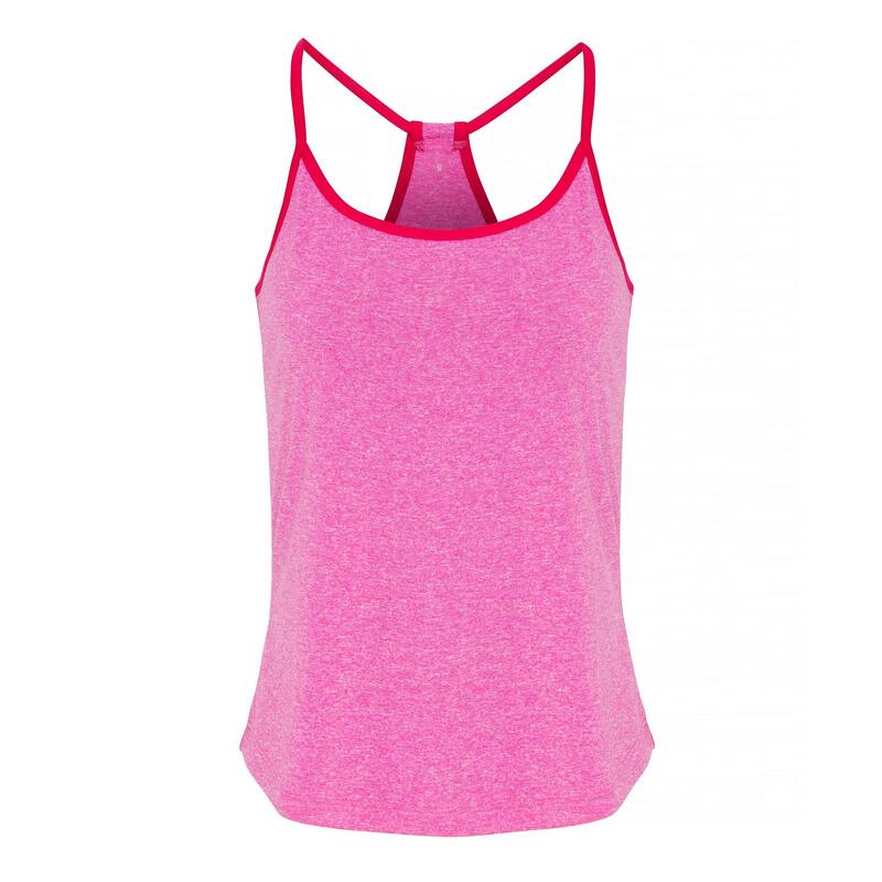 Weste für Yoga Damen Pink/Leuchtend Pink meliert