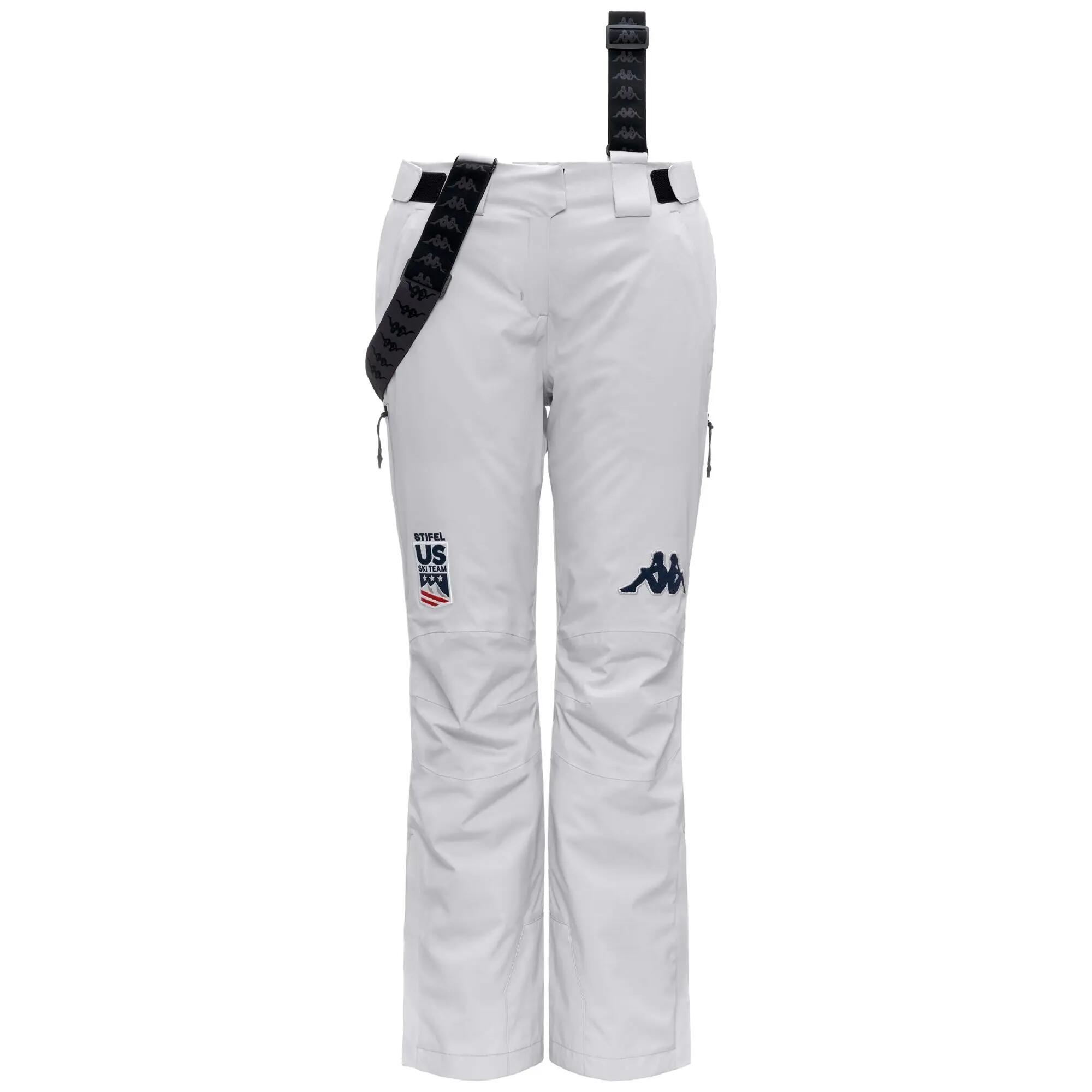 Pantaloni tuta da donna in poliestere grigio da sci 2/6