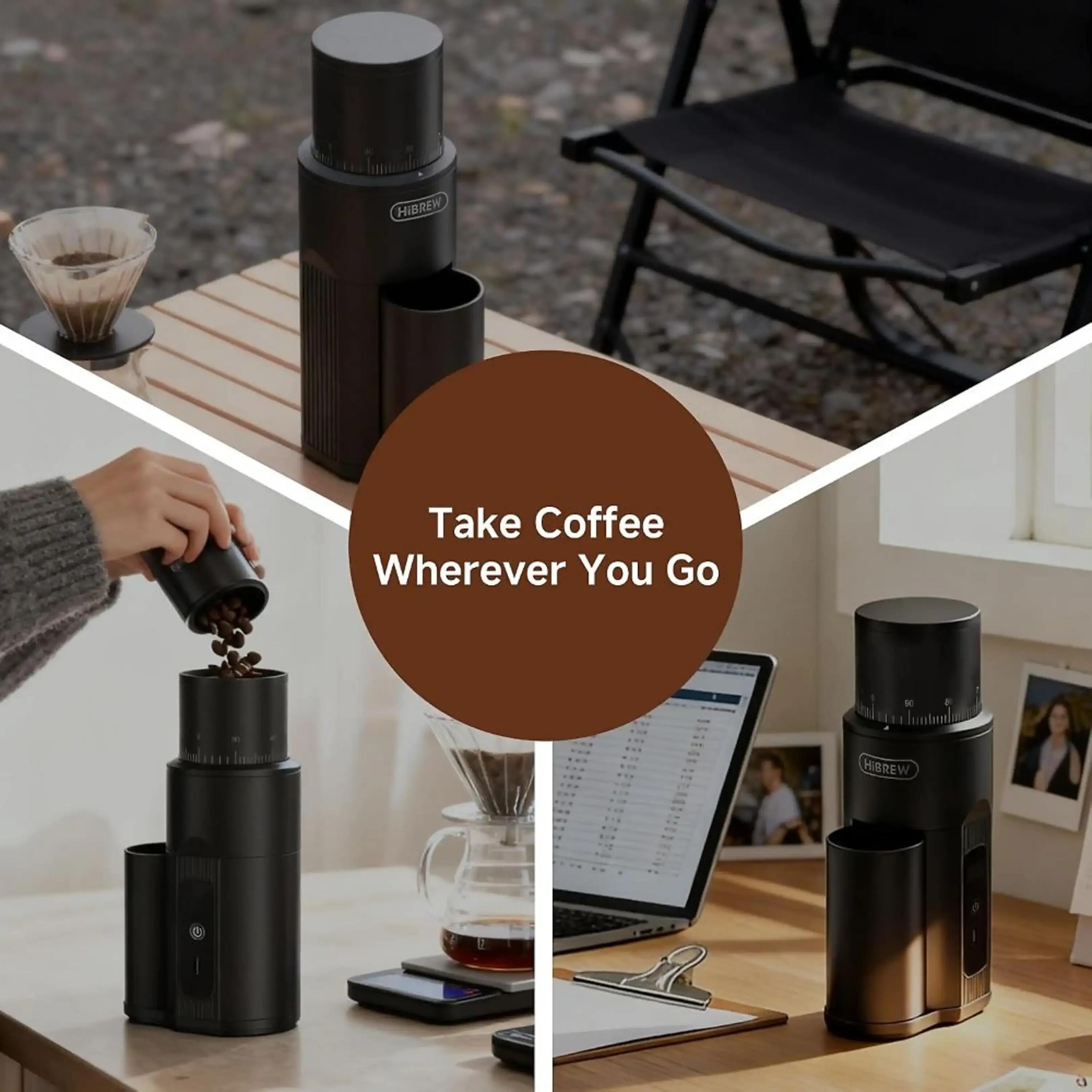 HiBREW G5mini tragbarer kabelloser Kaffeemühle, Type-C Schnellladung 5/11