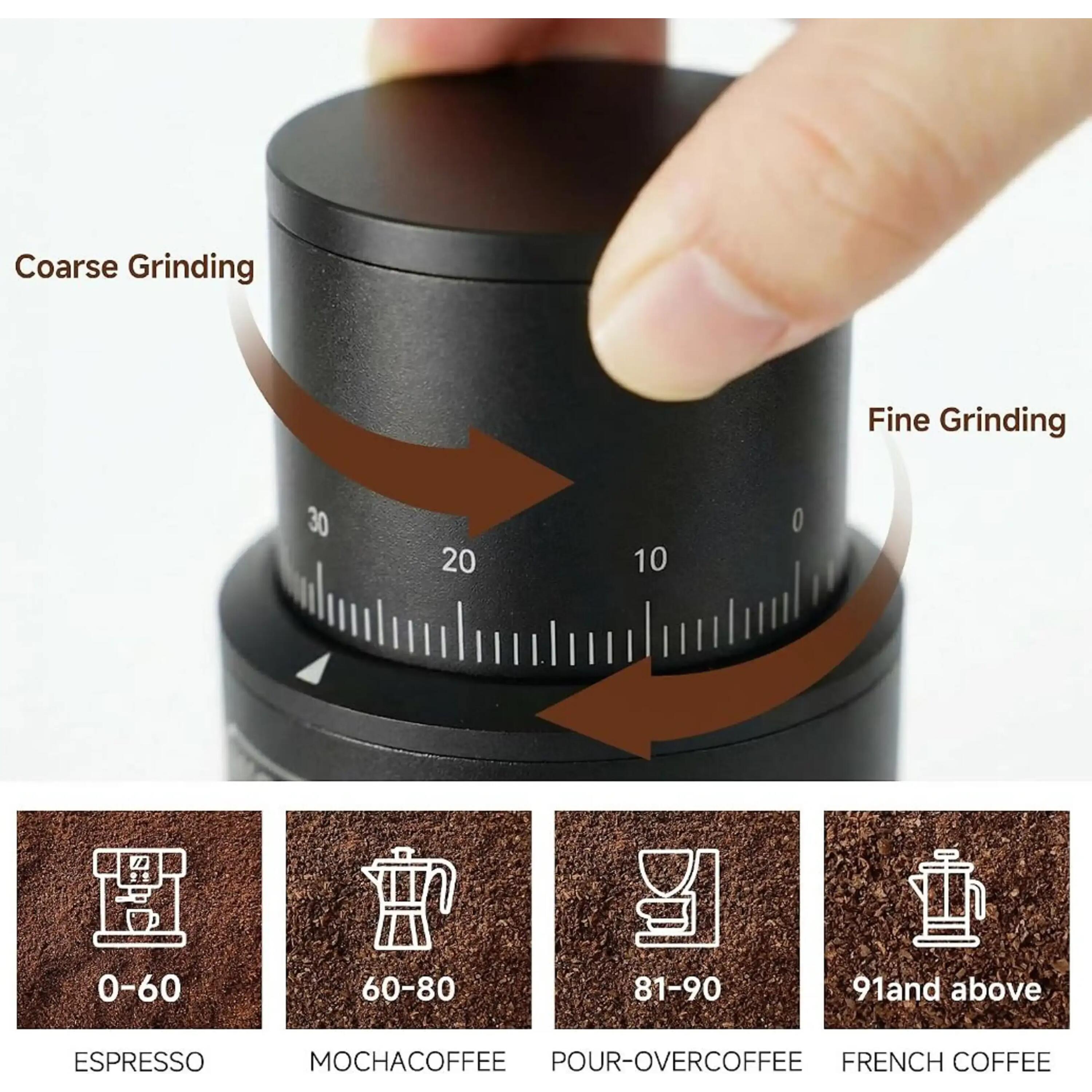 HiBREW G5mini tragbarer kabelloser Kaffeemühle, Type-C Schnellladung 3/11
