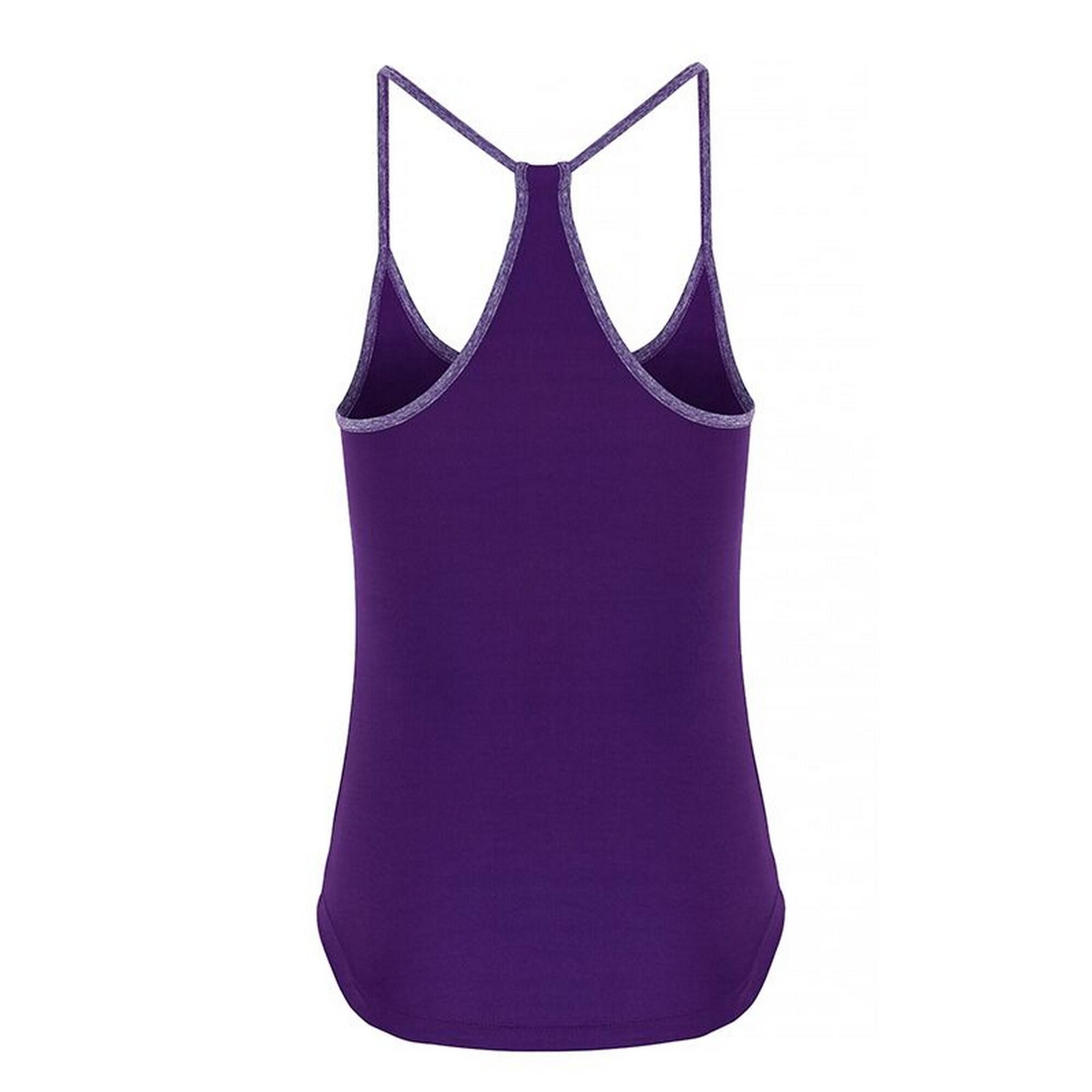 Womens/Ladies Yoga Vest (Bright Purple/Purple Melange) 2/3