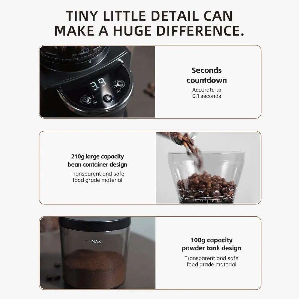 Moinho de café elétrico automático HiBREW G3 com 31 engrenagens. 12/14