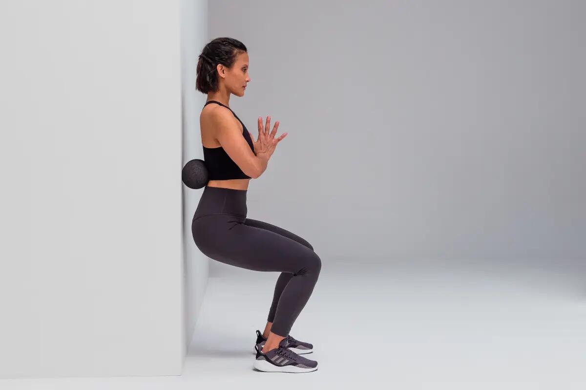 Dubbele massagebal voor fascia 8 cm zwart 2/7