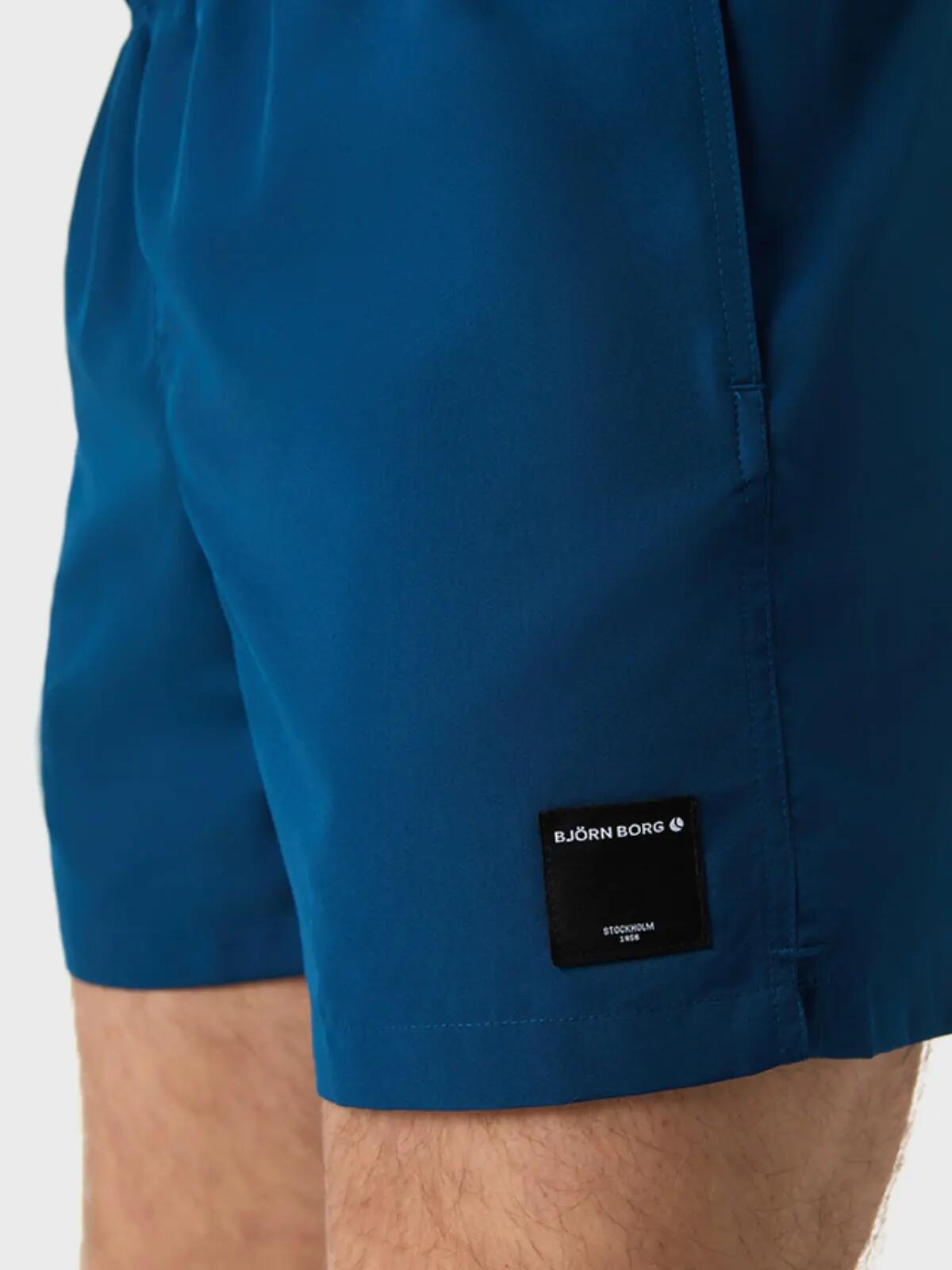 Heren Double Waistband Zwemshort Blauw 6/7