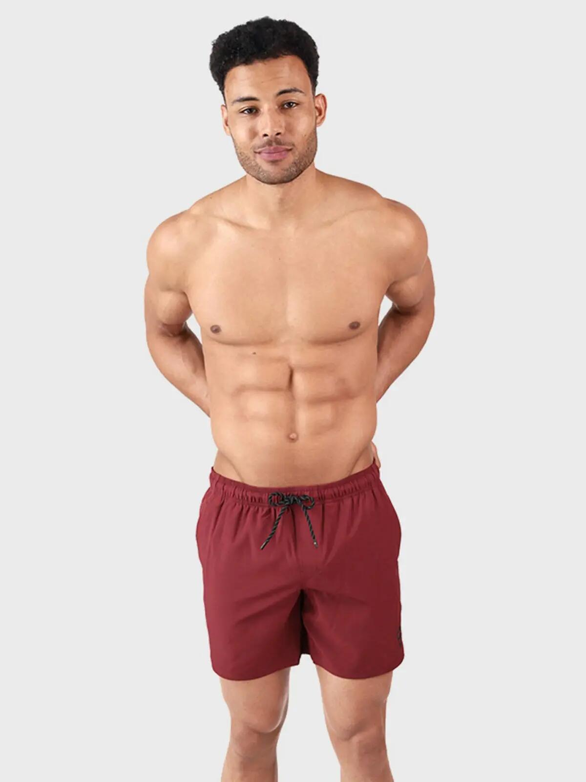 Short de bain homme avec fermeture éclair Iconic Rouge 2/7