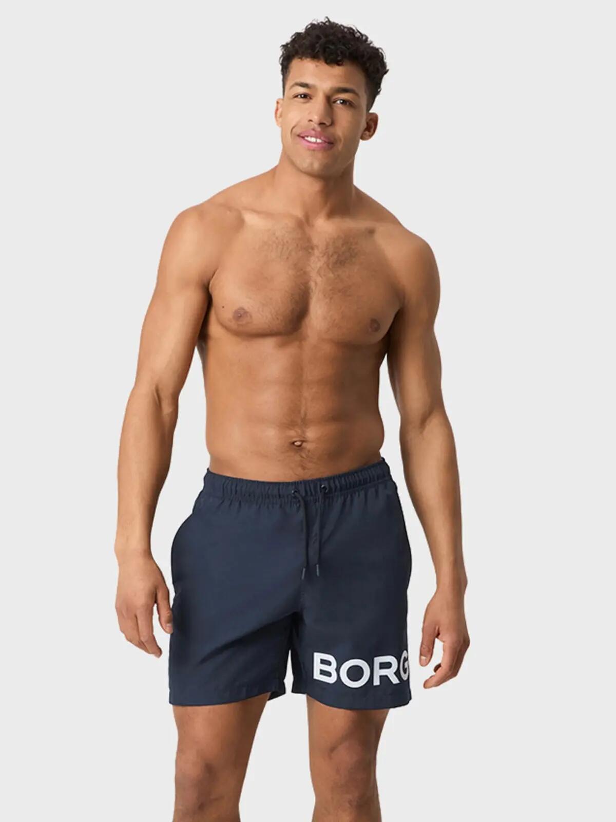 Heren Zwemshort Borg Logo Blauw 2/7