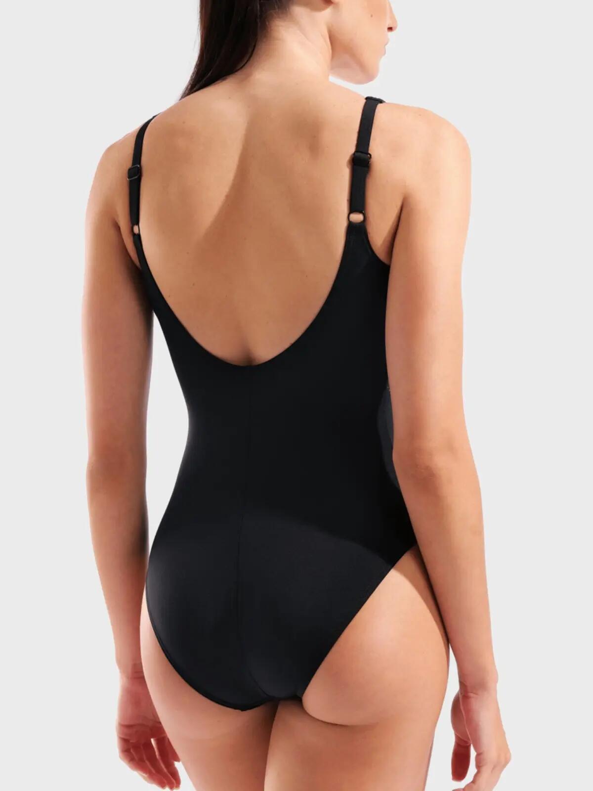 Dames Badpak Shimmering Zwart & Roze Multi 6/7
