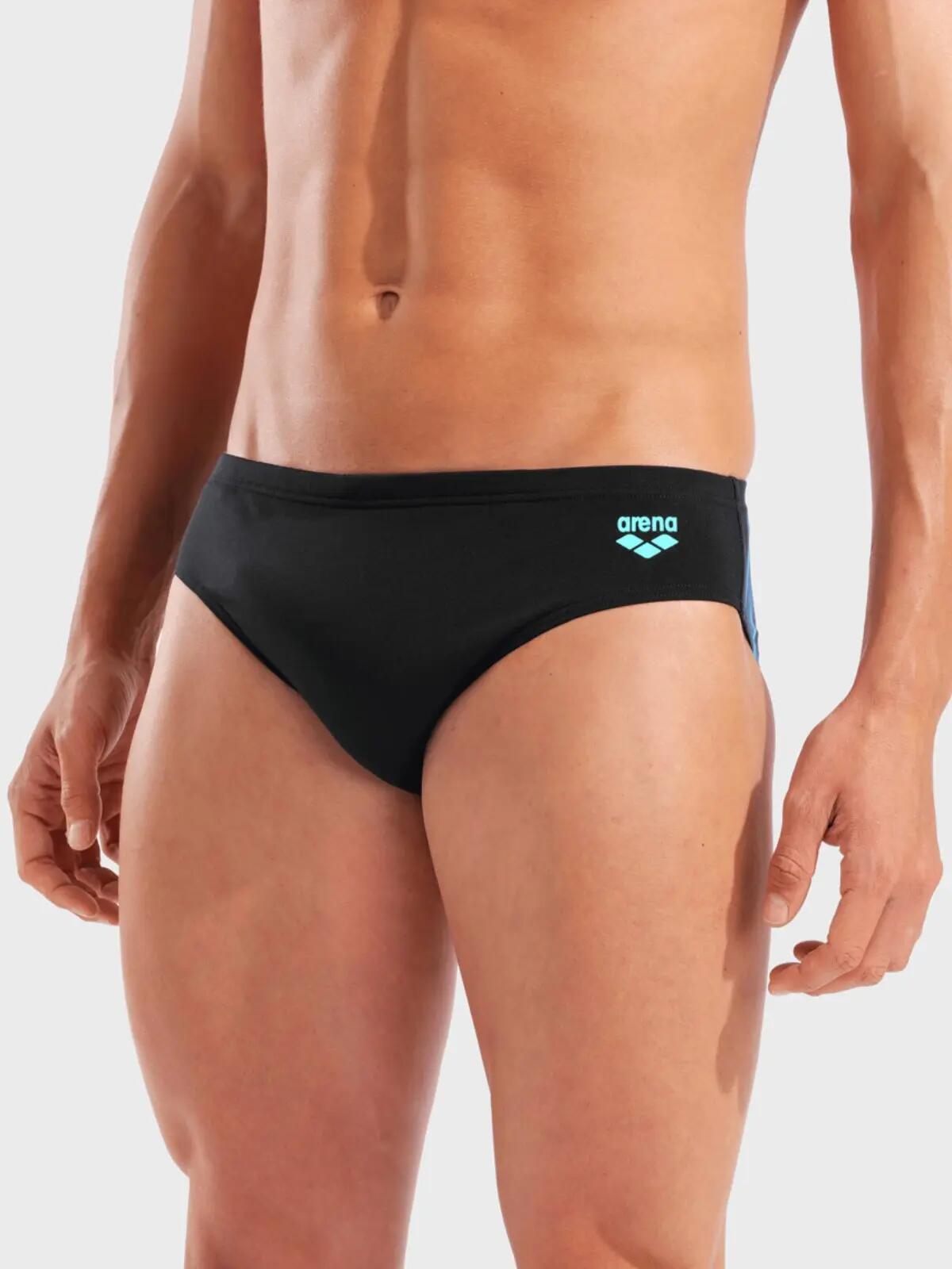 Slip de bain homme Placement Noir & Bleu 5/7