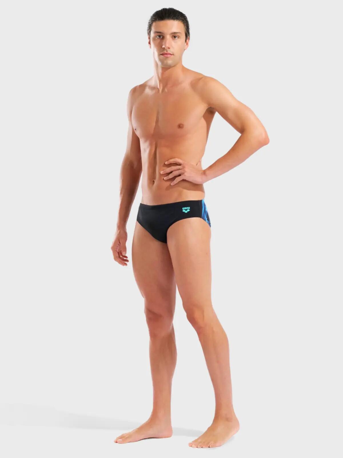 Slip de bain homme Placement Noir & Bleu 4/7