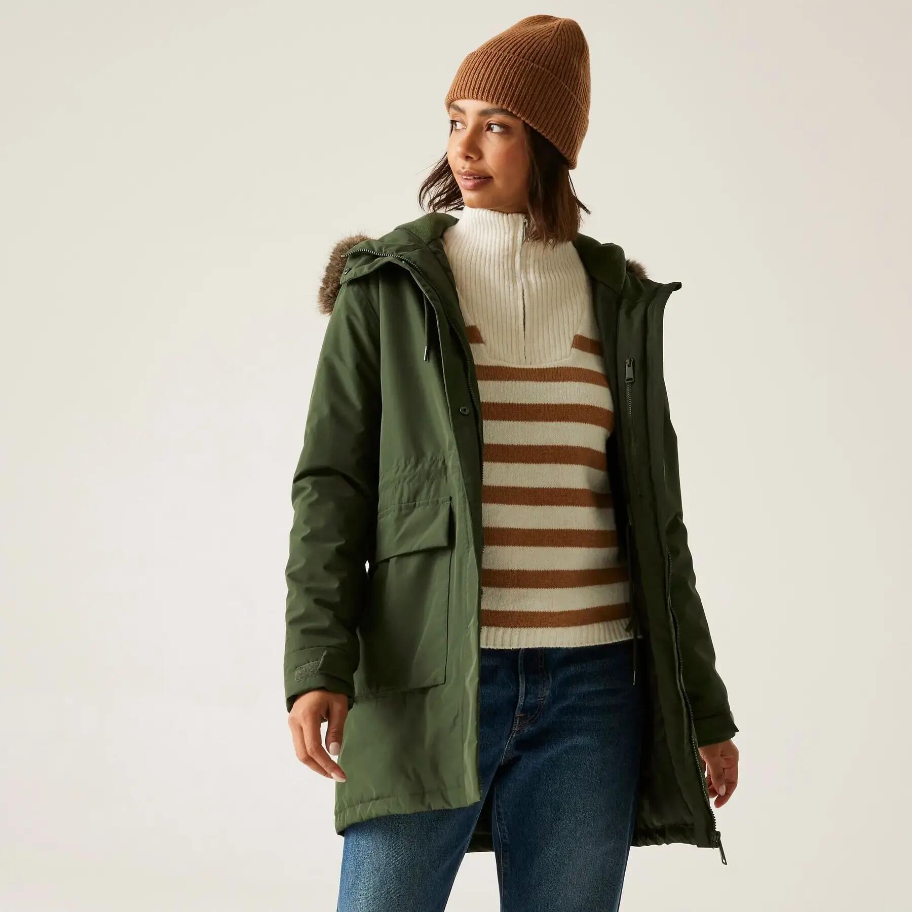 Parka impermeable con capucha para mujer Regatta Sabinka 2/5