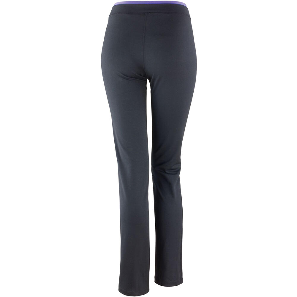 Womens/Ladies Fitness Trousers/Bottoms (Black / Lavender) 3/3