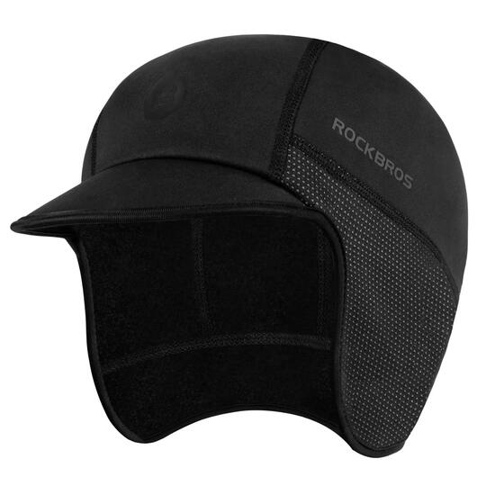 Casquette de cyclisme d'hiver avec visière et couvre-oreilles