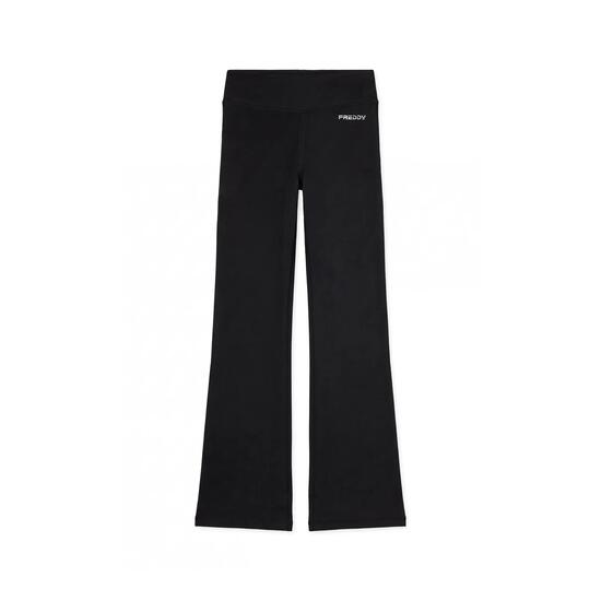 Legging à taille haute et coupe évasée - Tissu effet peau de pêche