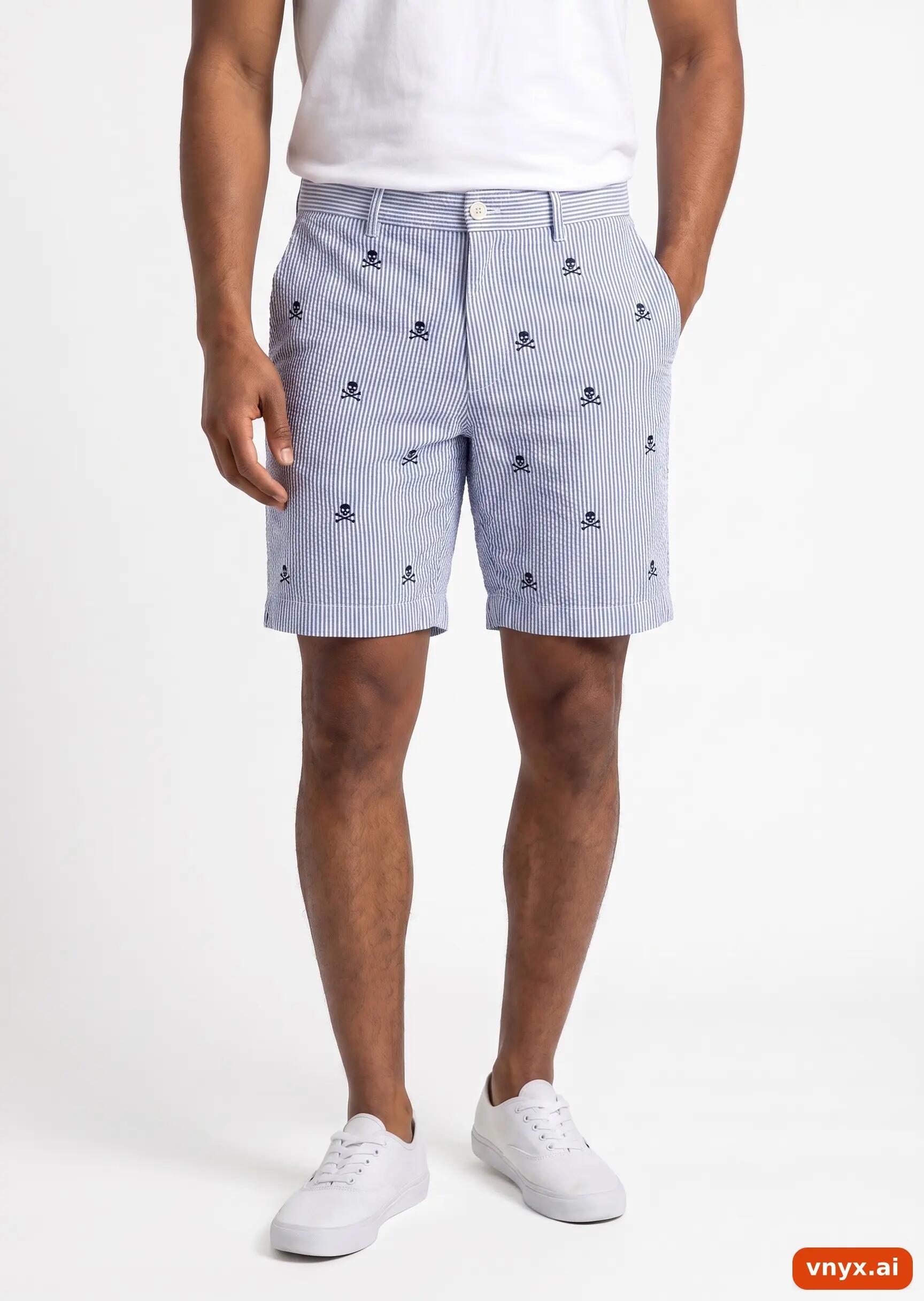 Second Life - Vintage POLO RALPH LAUREN Blue/White Shorts Men W44 5/5