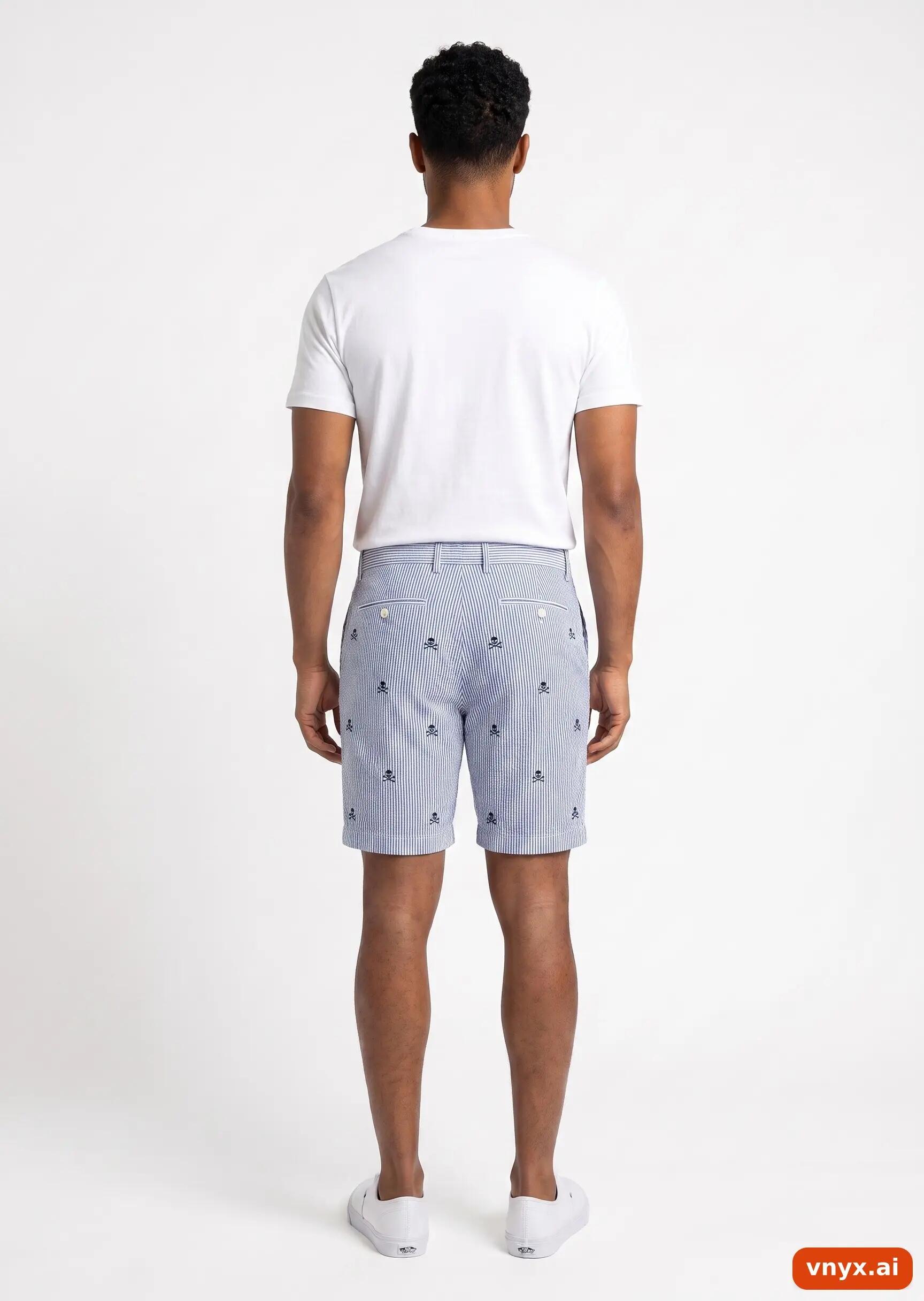 Second Life - Vintage POLO RALPH LAUREN Blue/White Shorts Men W44 4/5