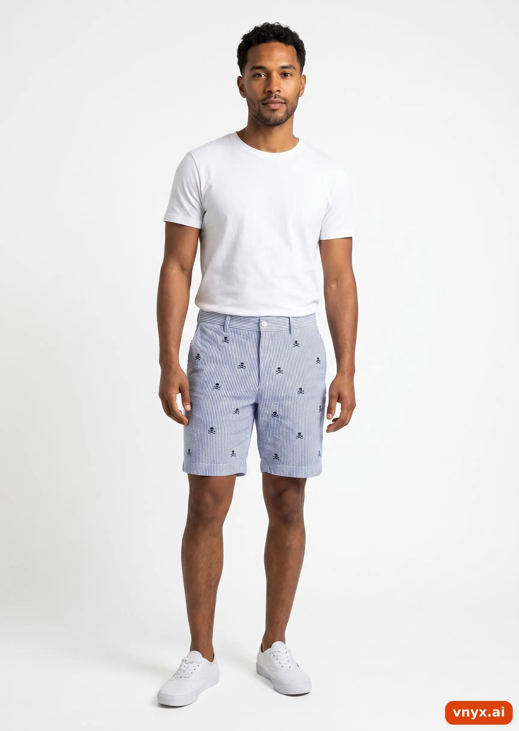 Second Life - Vintage POLO RALPH LAUREN Blue/White Shorts Men W44 3/5