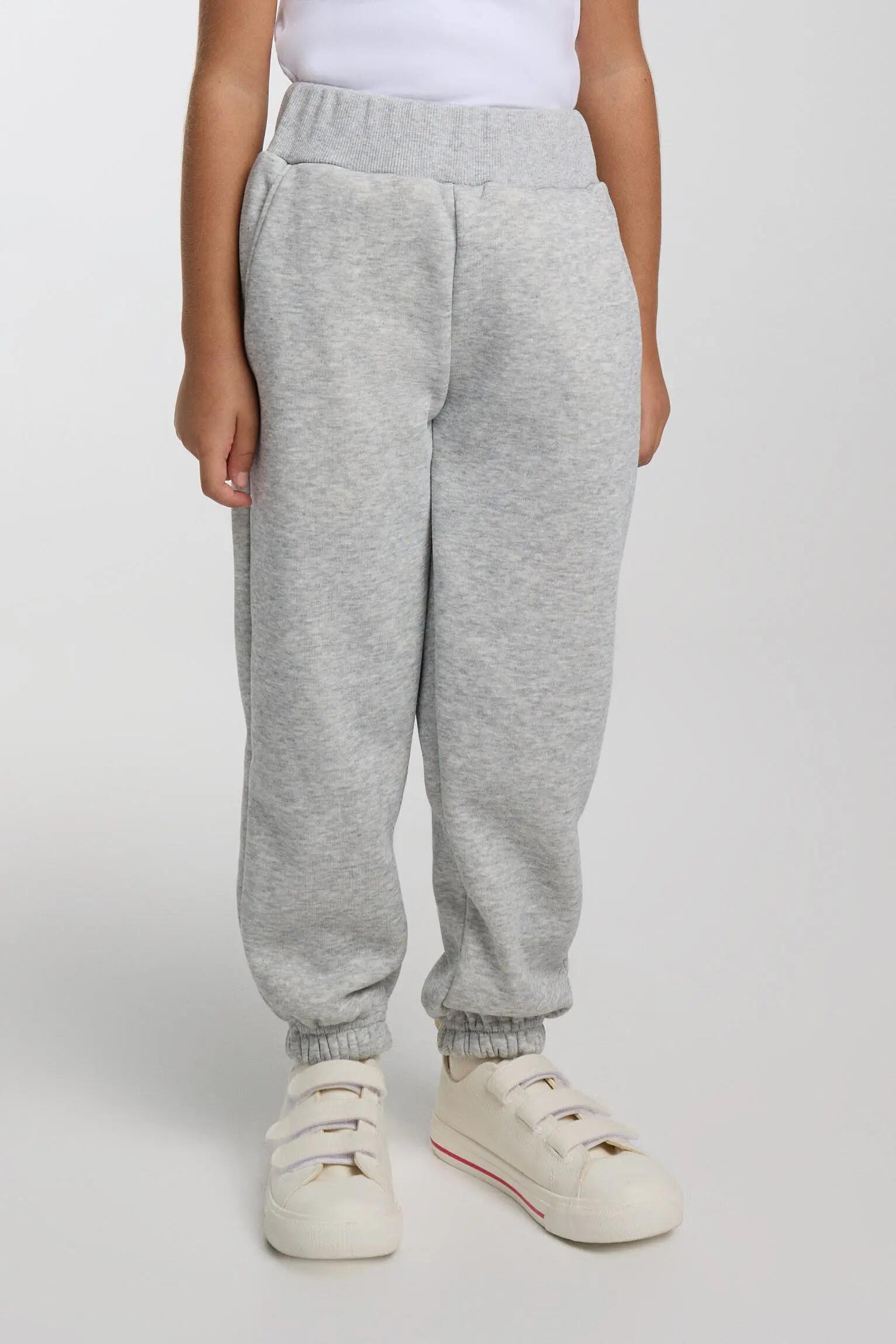 Chándal deportivo de niña afelpado sudadera y jogger gris 3/3