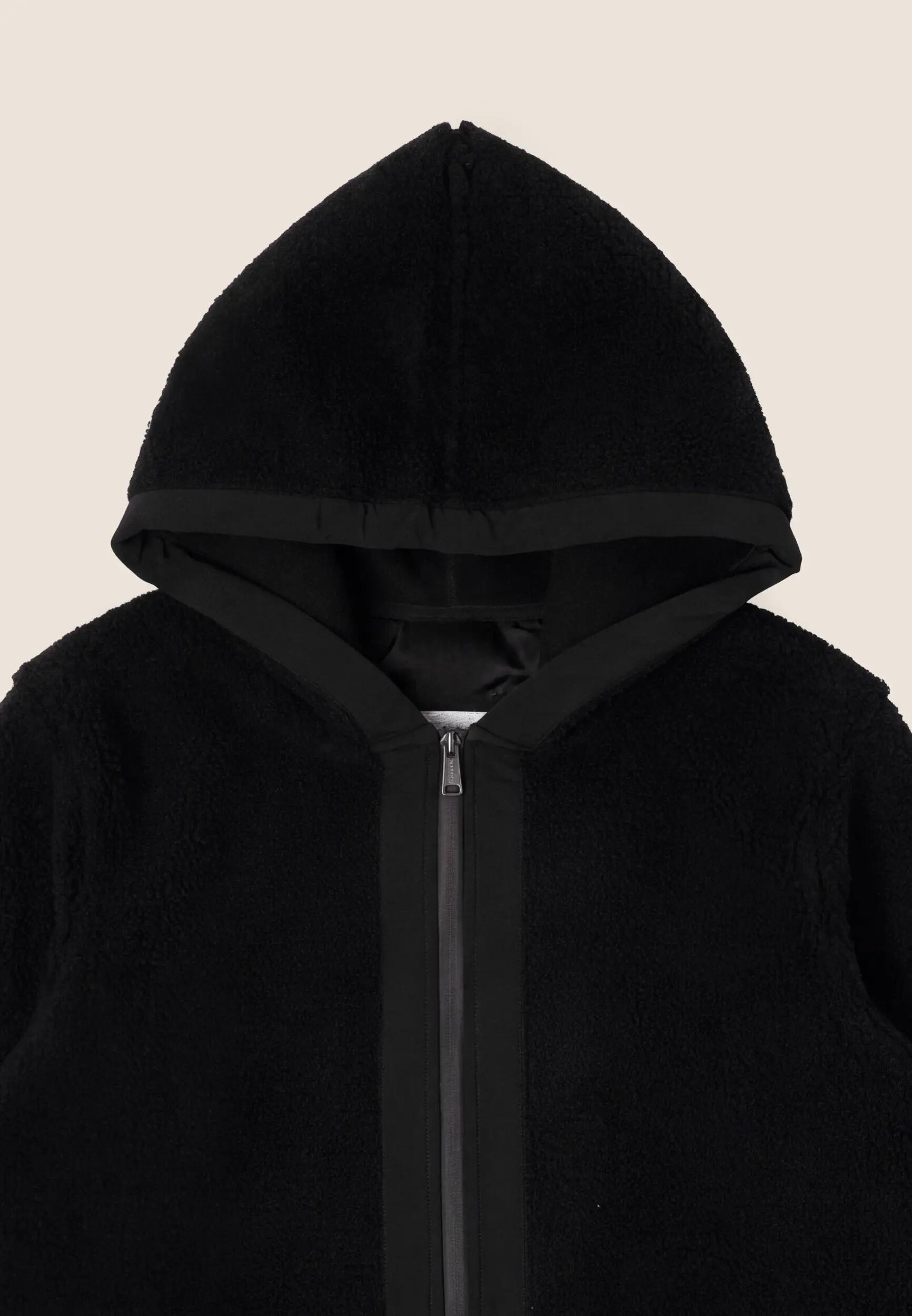 Giacca Donna in Sherpa e Polar Fleece con Zip e Cappuccio 3/3