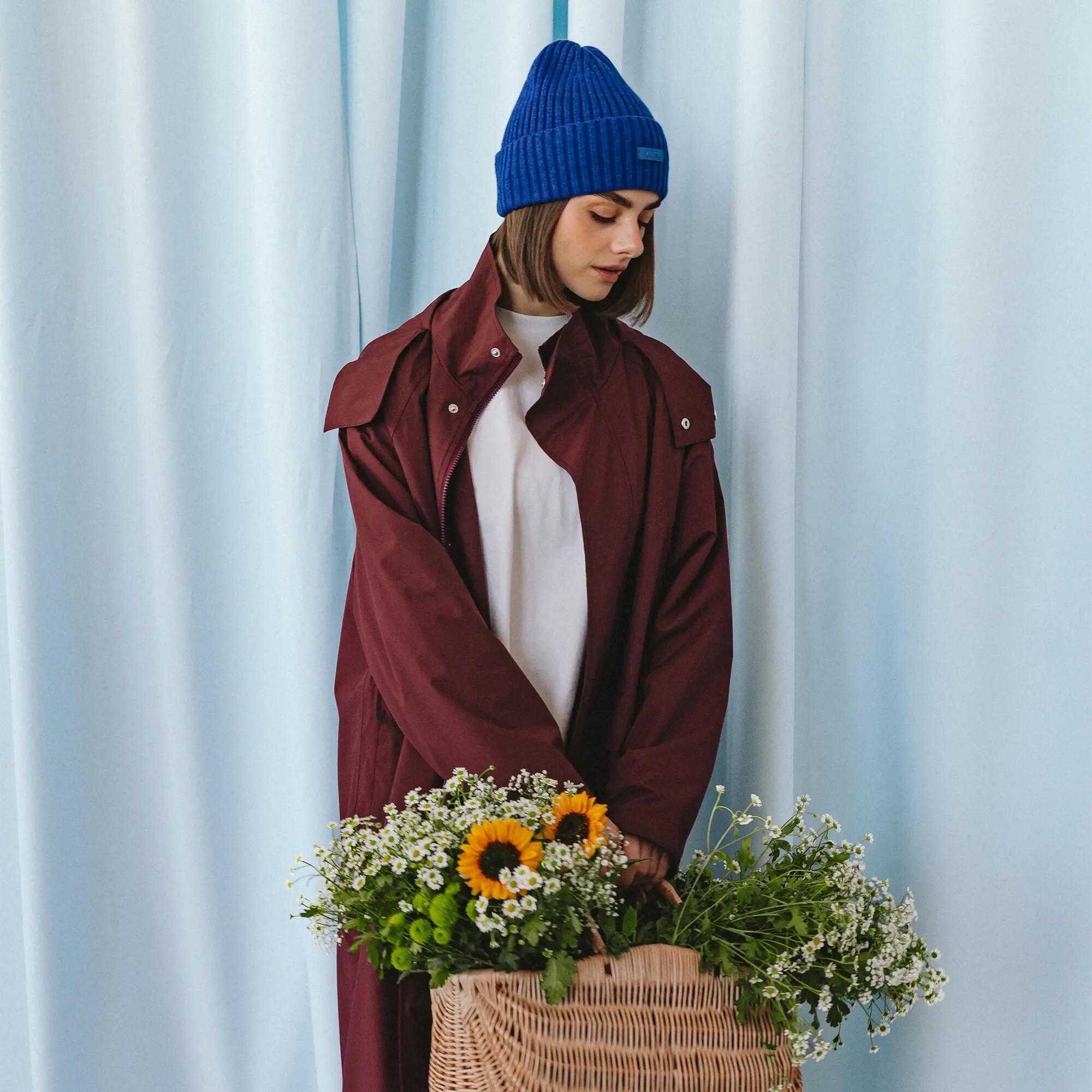 Unisex Kurtka Wodoodporna Przeciwdeszczowa Bordowa Parka Oversize Kubota S 6/9