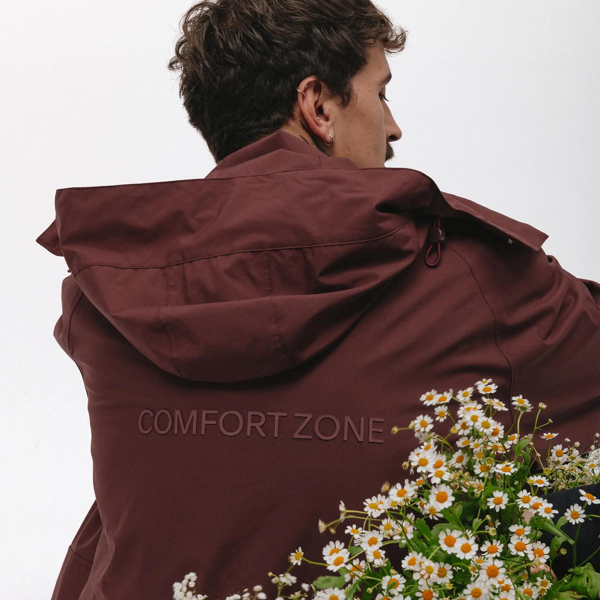 Unisex Kurtka Wodoodporna Przeciwdeszczowa Bordowa Parka Oversize Kubota S 5/9