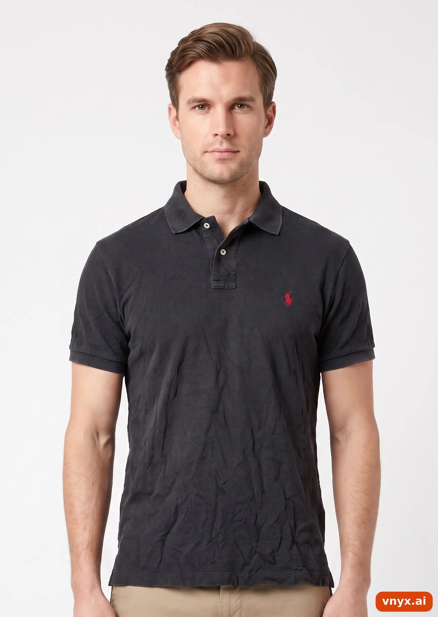 Second Life - Vintage POLO RALPH LAUREN Black Polo Shirt Men M 5/5