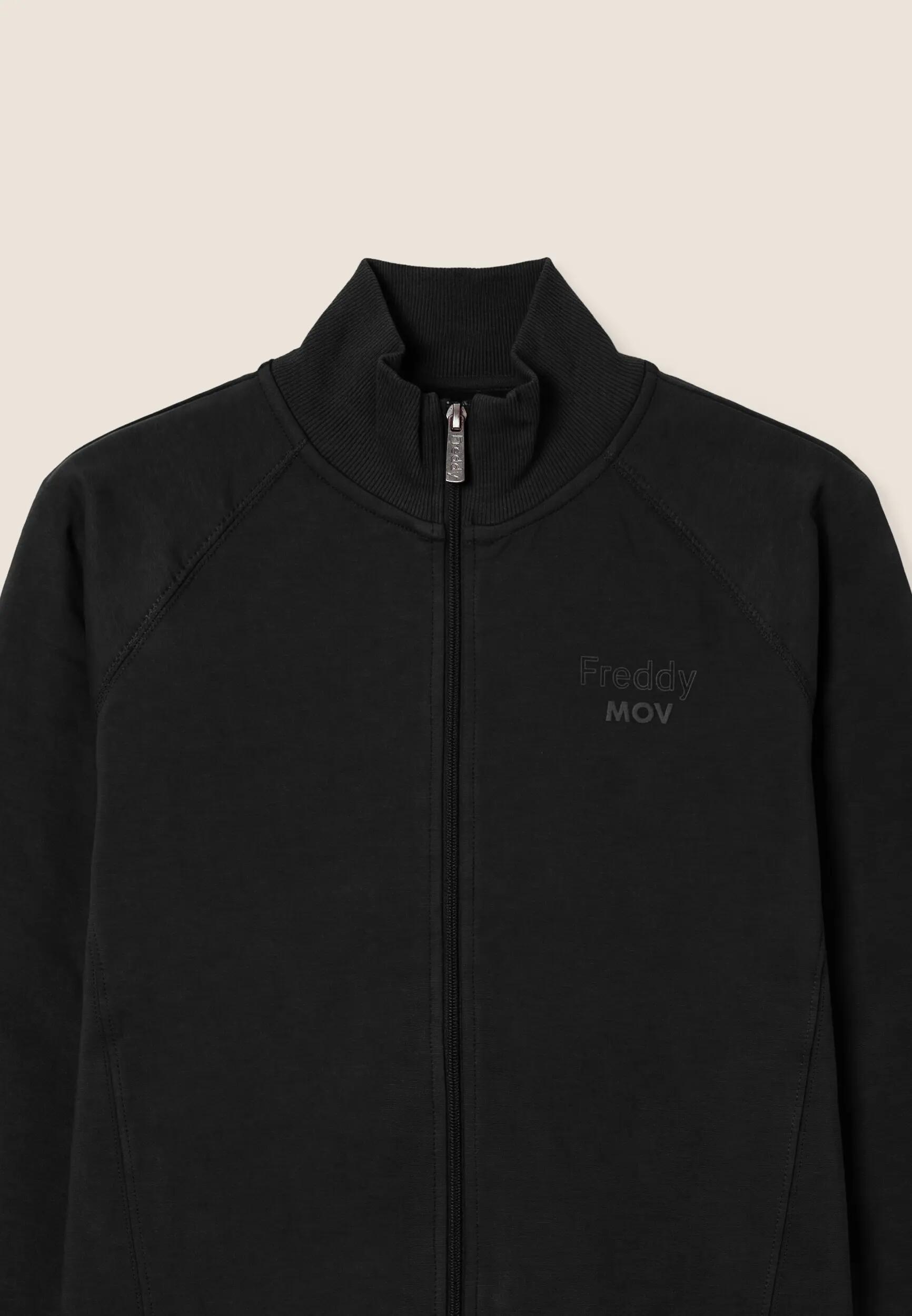 Boxy cropped dames sweatshirt met volledige ritssluiting en hoge kraag 3/3
