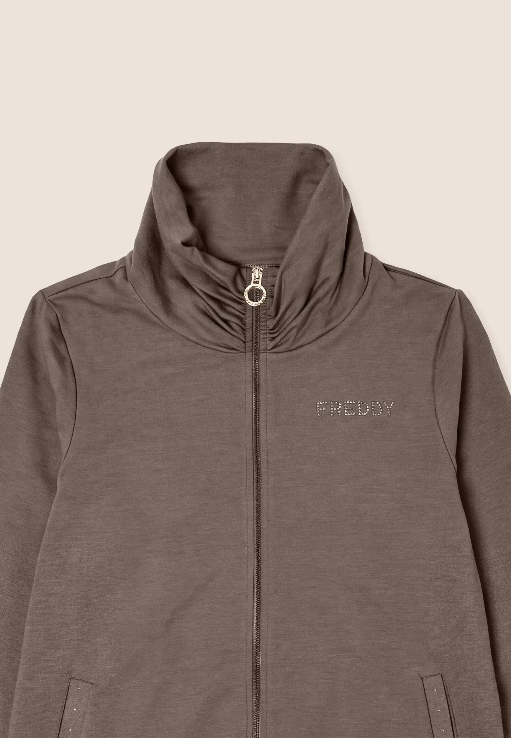 Felpa Regular con Zip e Collo Alto Arricciato Donna 3/3