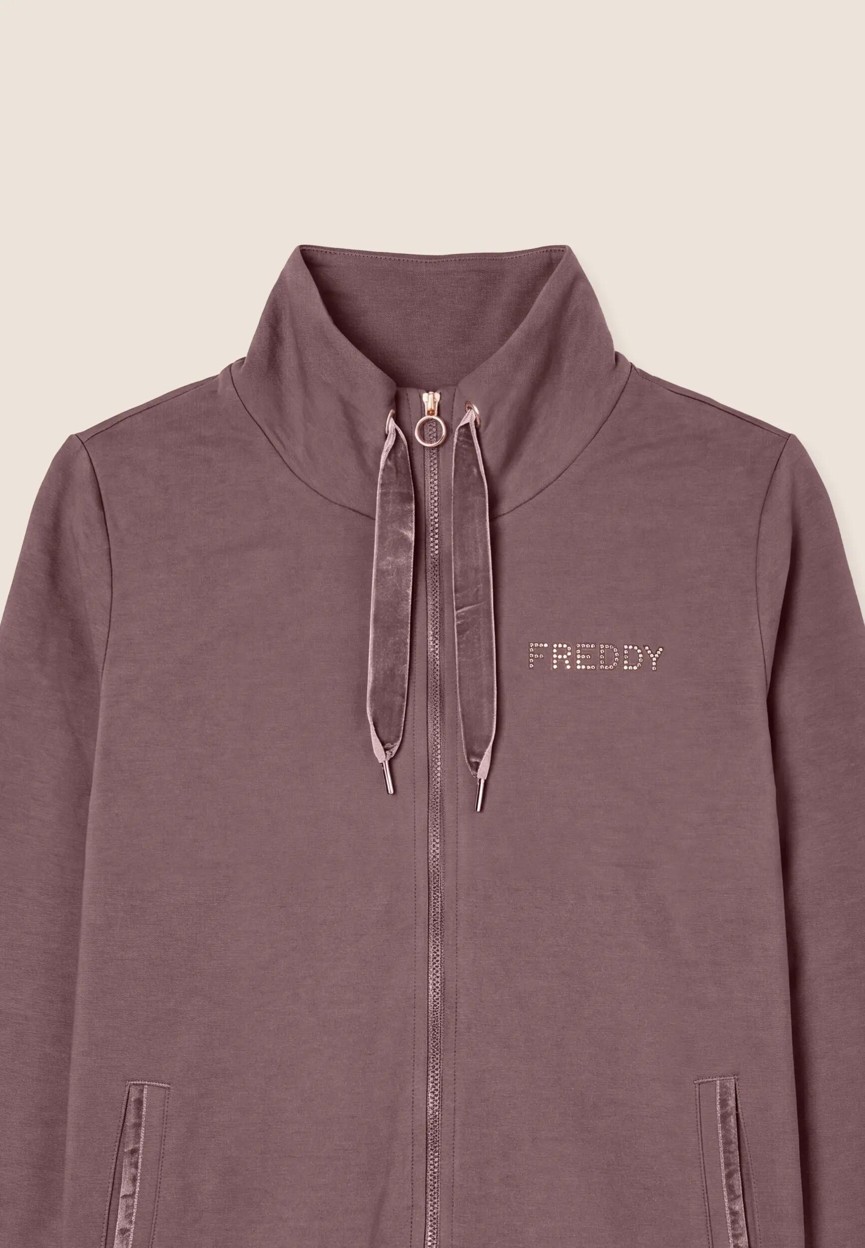 Felpa Donna Collo Alto e Zip con Spacco Posteriore 3/3