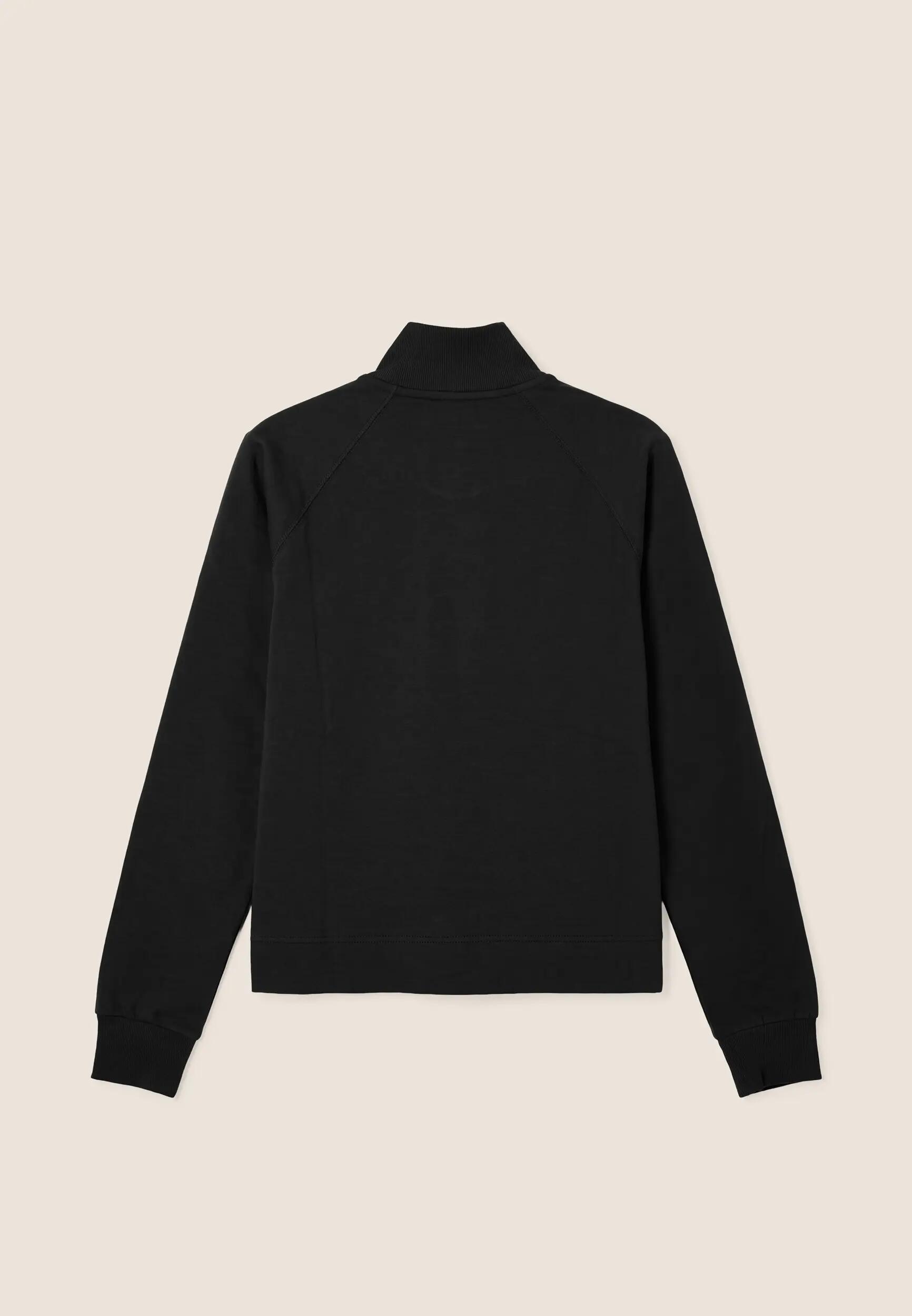 Boxy cropped dames sweatshirt met volledige ritssluiting en hoge kraag 2/3