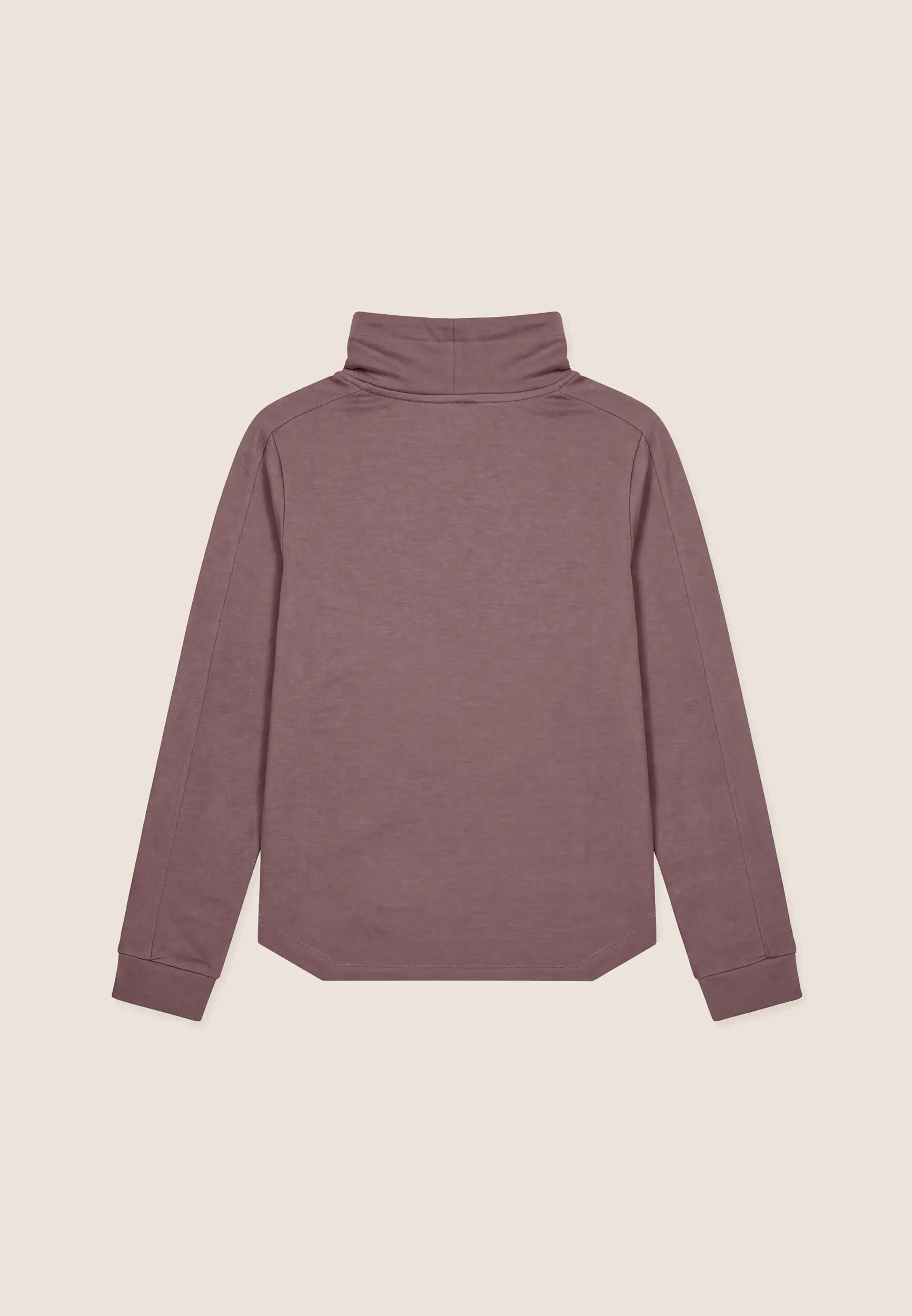 Felpa Regular Donna con Collo Alto e Fondo Asimmetrico 2/3