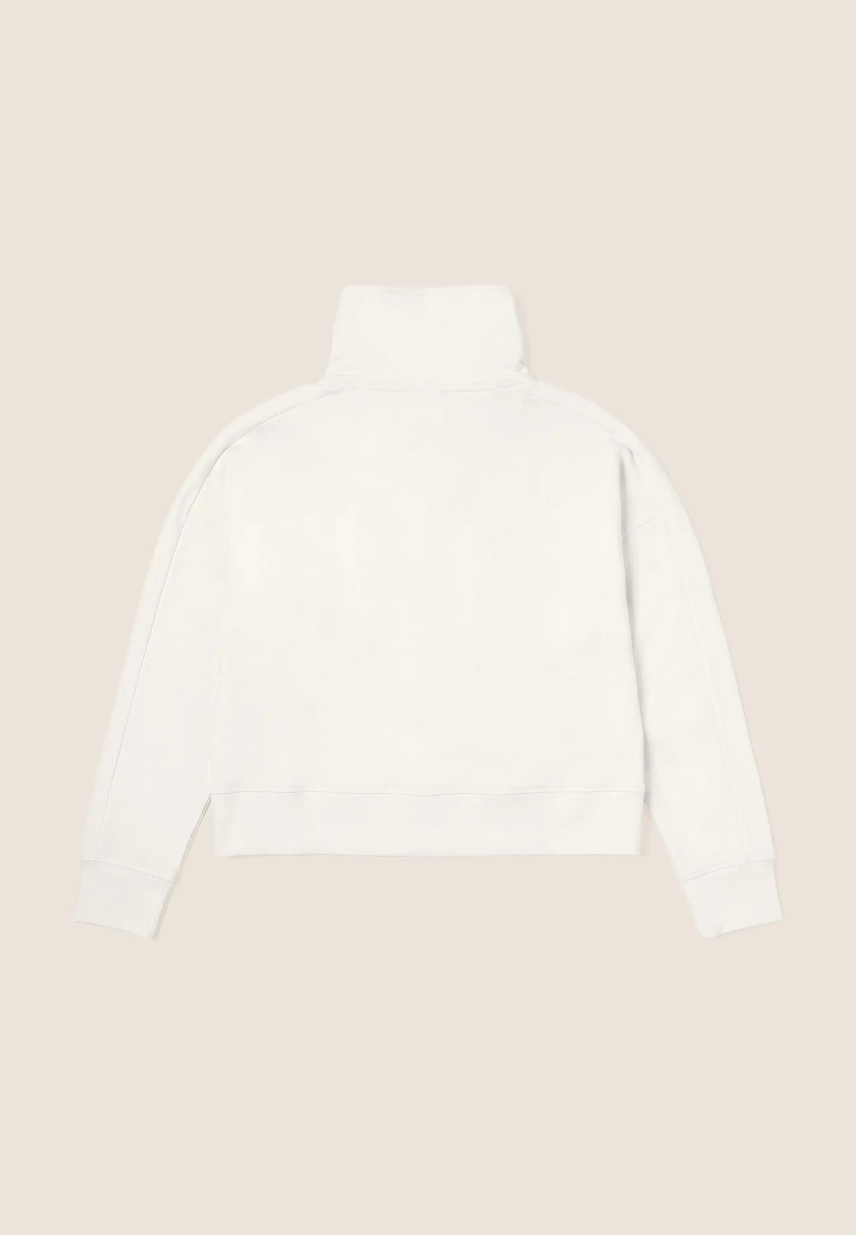 Comfort dames sweatshirt met extra hoge kraag en halve ritssluiting 2/3