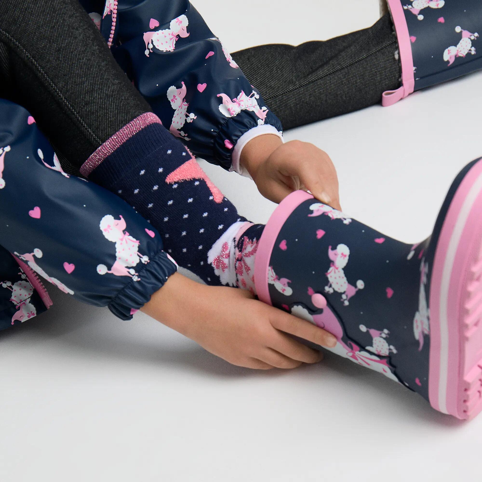 Bottes de pluie fille imprimé caniche doublure sherpa 6/7