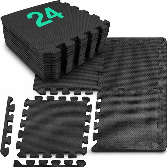 Tapis de sol de sport pour salle de fitness 30x30x1 cm 24 dalles 2,16 m²