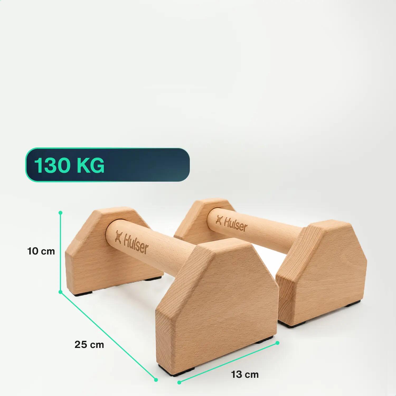 Piralettes Parallettes en bois de hêtre calisthenics 25 x 10 cm | Decathlon