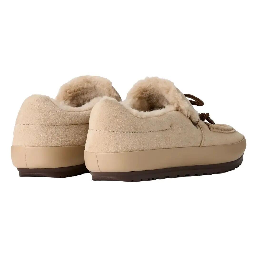 Zapatos Beige UGG Quill con Cordones Decorativos Mustard Seed Cálidos y Cómodos 3/4