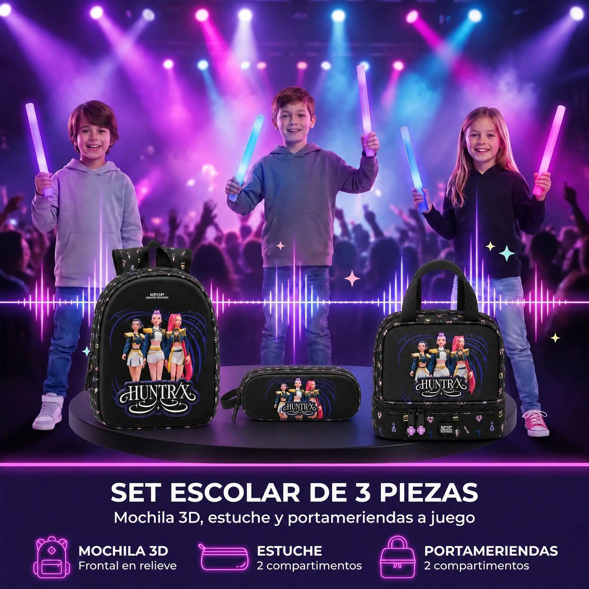 Set K-Pop Demon Hunters Sound: Zaino 3D, Astuccio e Borsa Termica 2/6