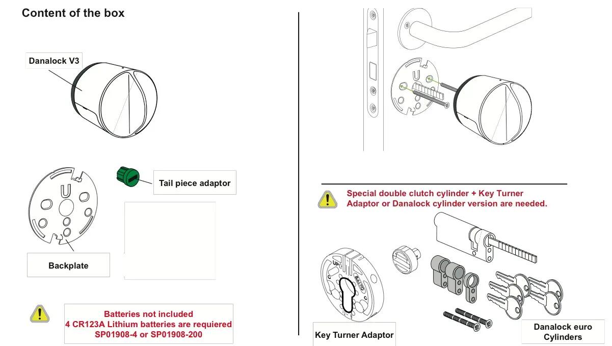 Fechadura inteligente - Bluetooth - Danalock V3 Euro 2/4
