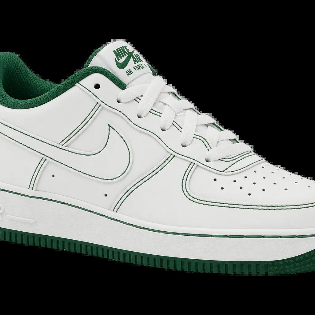 Detské nízke tenisky Nike Air Force 1 07 - biela, sosnová zelená