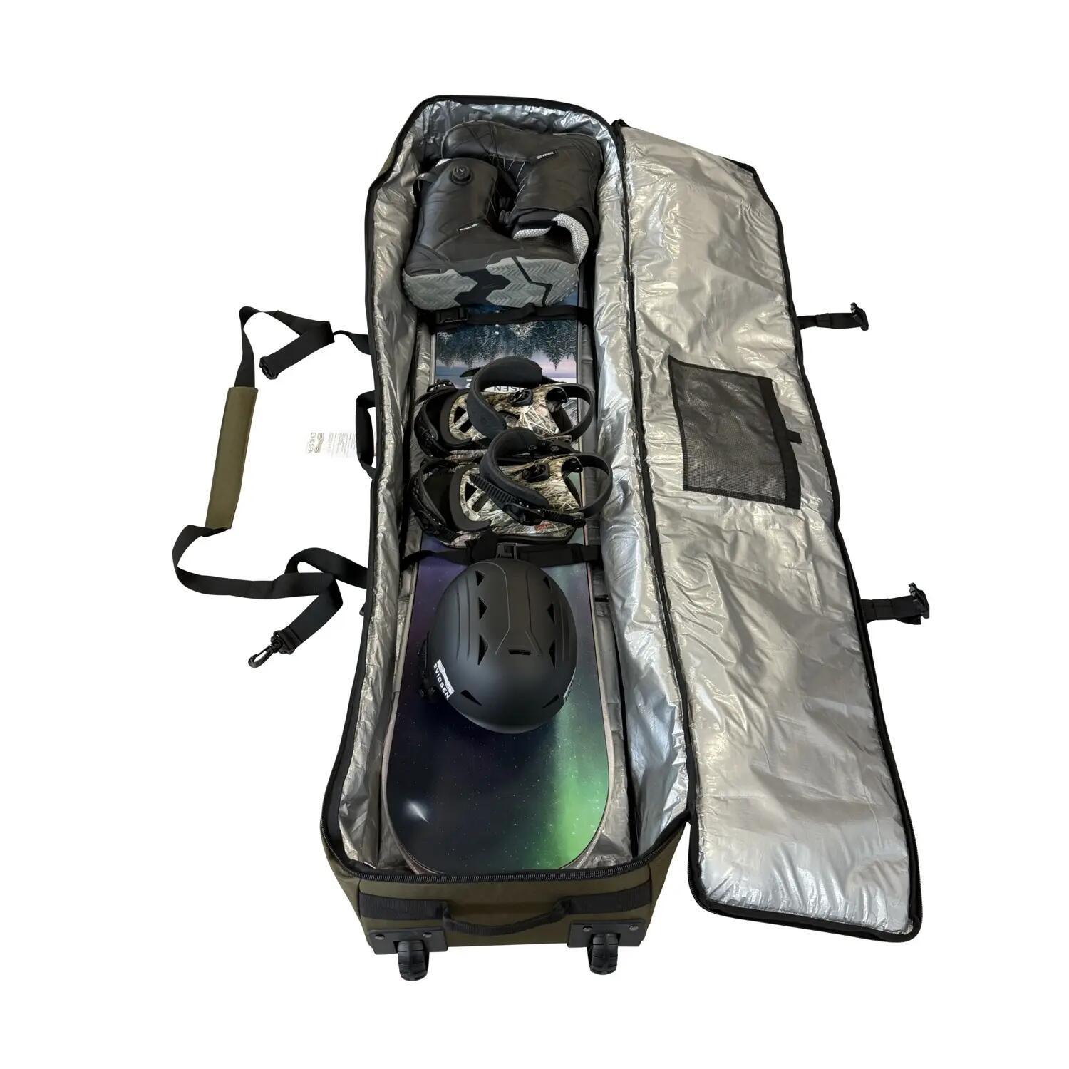 EVIDSEN - TROMSØ Travel Snowboard Bag Wheeled 166cm - Khaki 3/7