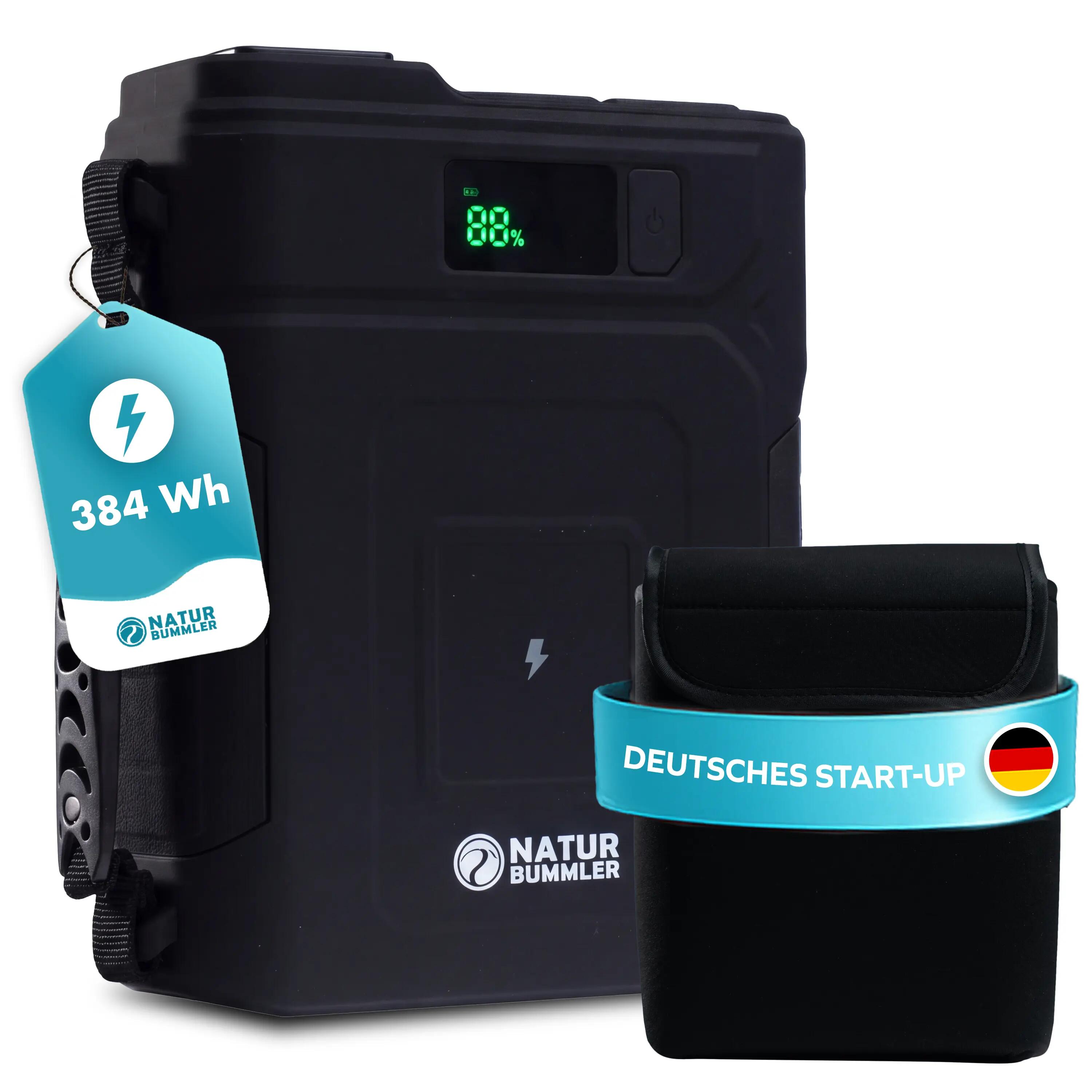 Camping Powerstation 384 Wh LiFePO4 Powerbank 12V USB-C 100 W PowerPack 1/7