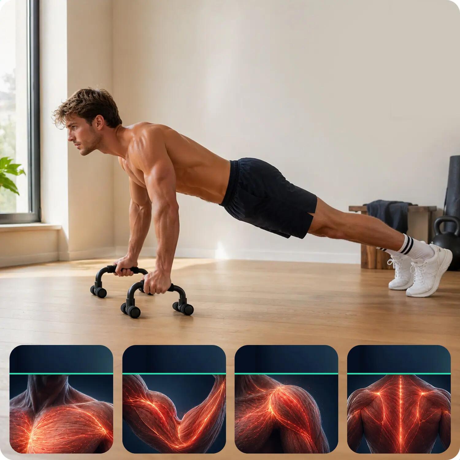 Opdruksteunen krachttraining met antislip set van 2 3/6