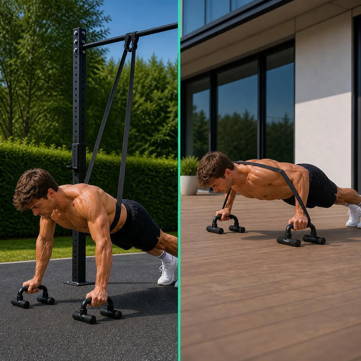 Poignées de pompes fitness avec bande 11–30 kg 2/8