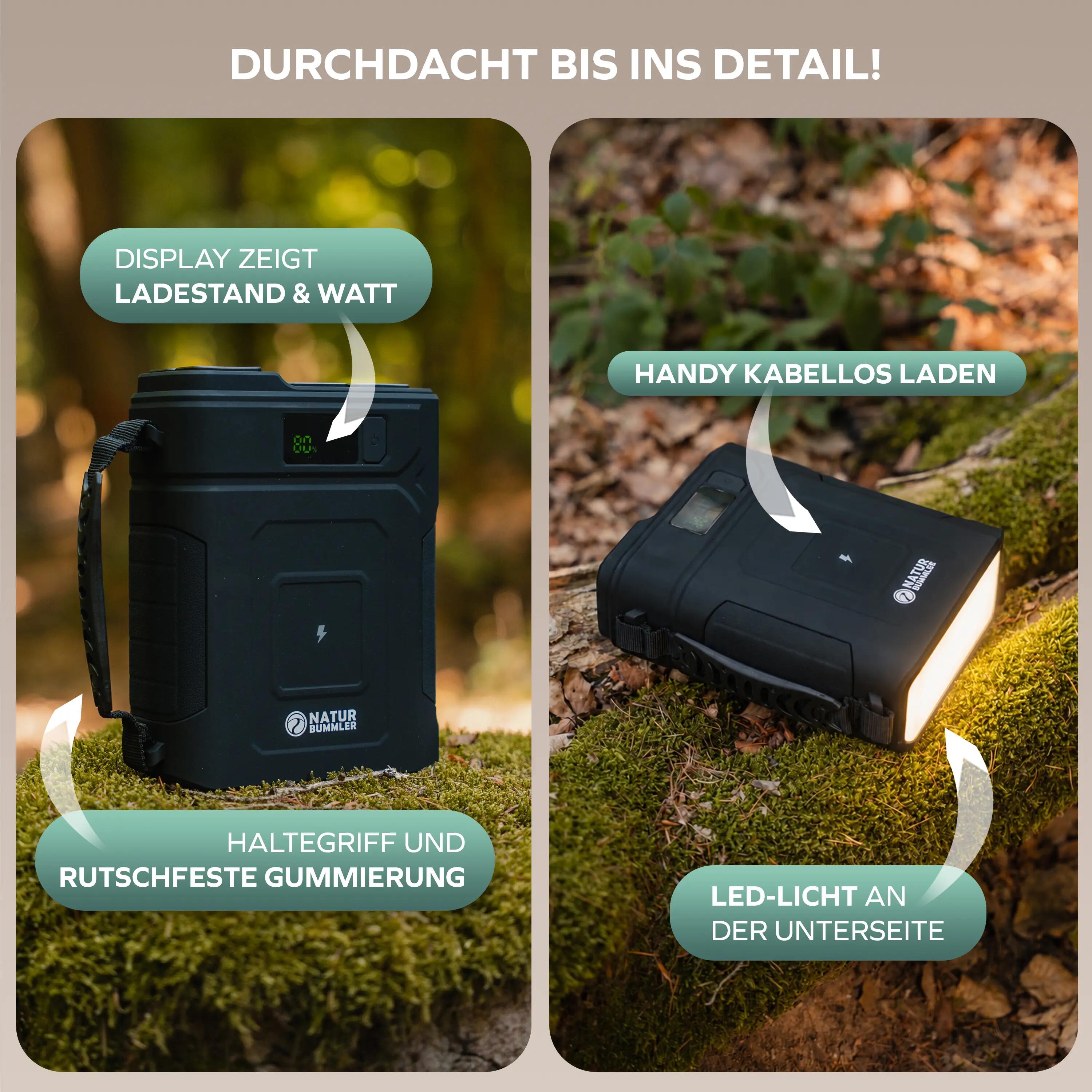 Camping Powerstation 384 Wh LiFePO4 Powerbank 12V USB-C 100 W PowerPack 6/7