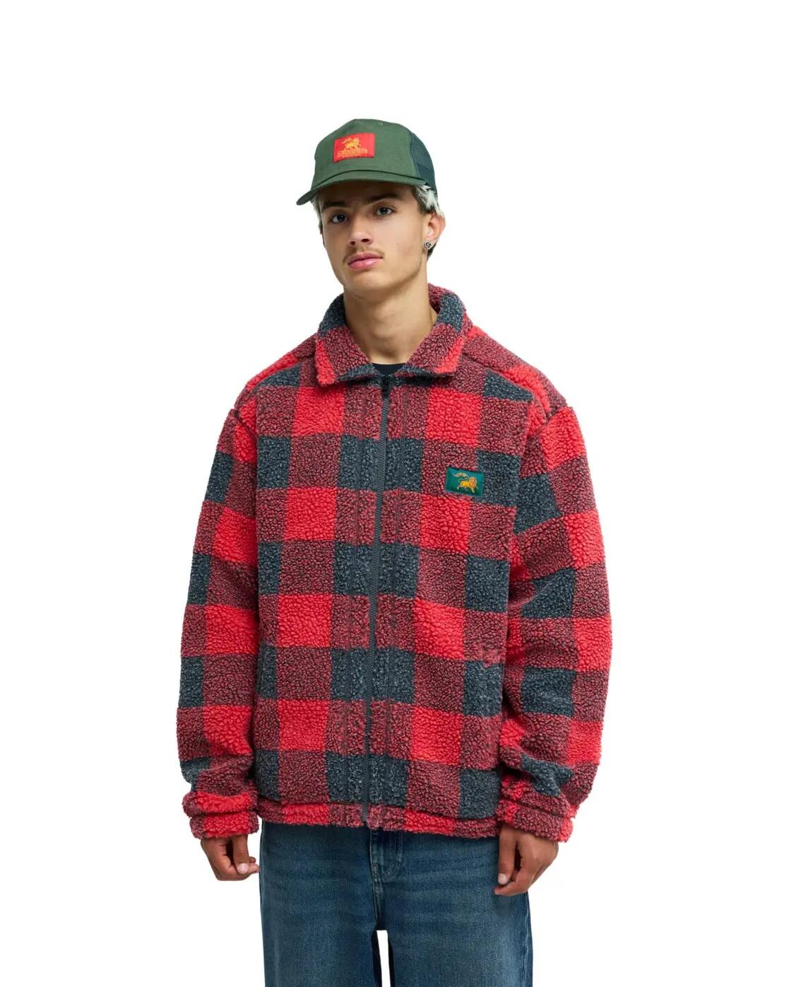 Sherpa-Fleece mit Reißverschluss BOB MARLEY BUFFALO Rot Herren 1/4