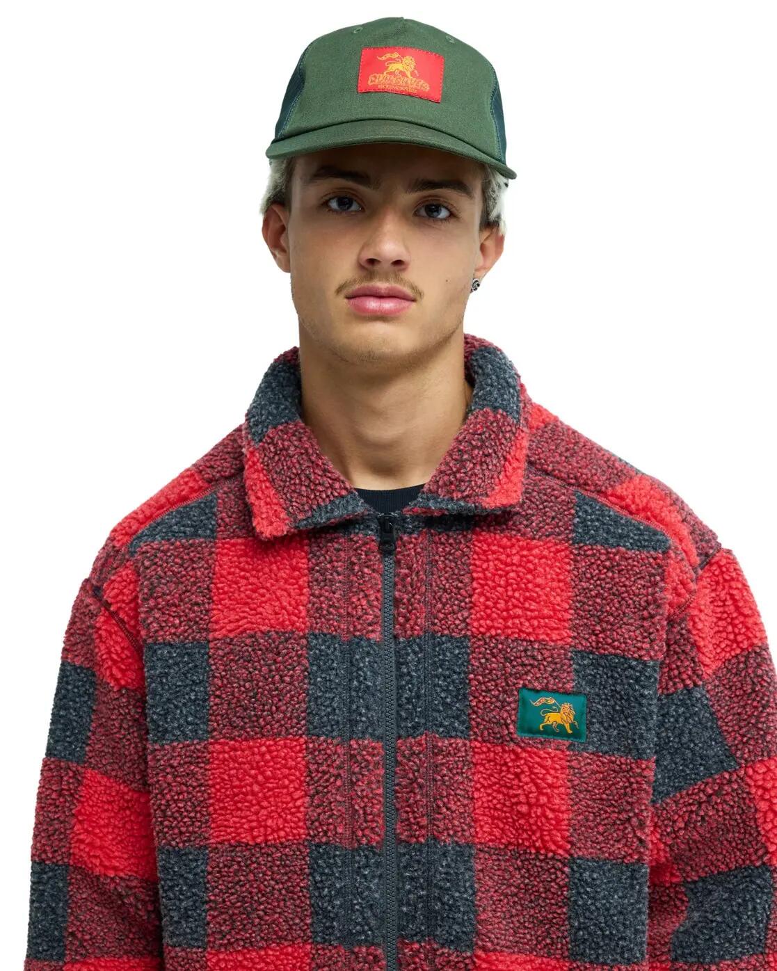 Sherpa-Fleece mit Reißverschluss BOB MARLEY BUFFALO Rot Herren 4/4